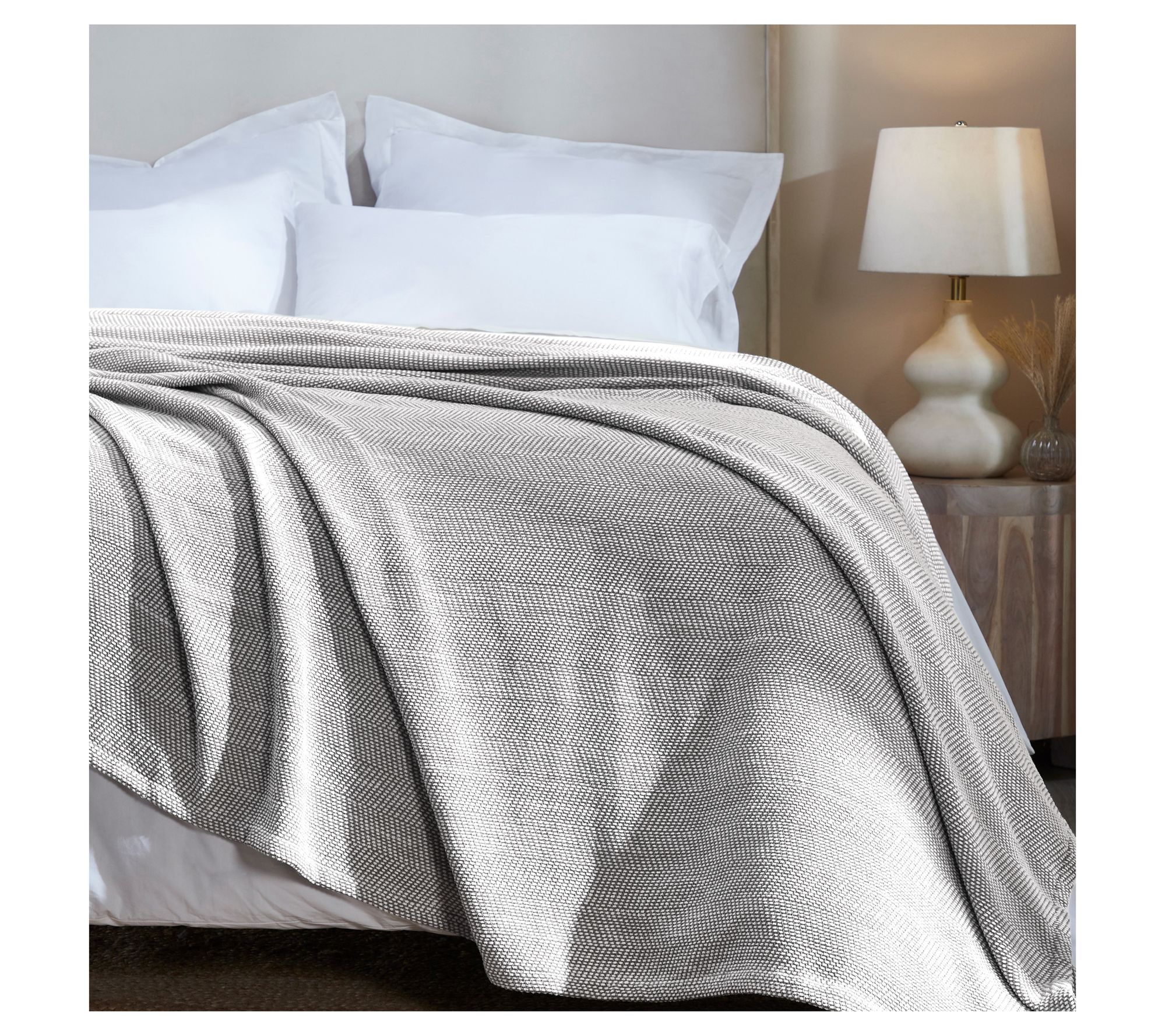 Superior Maya Chenille Herringbone Cotton Blanket, Throw
