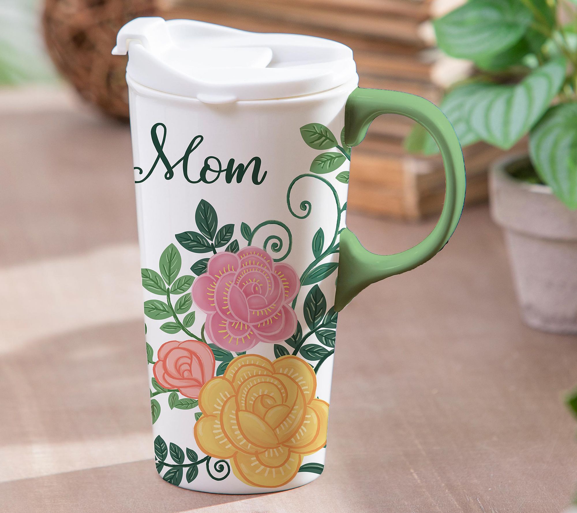 Evergreen 17oz Mom & Florals Ceramic Cup & GiftBox