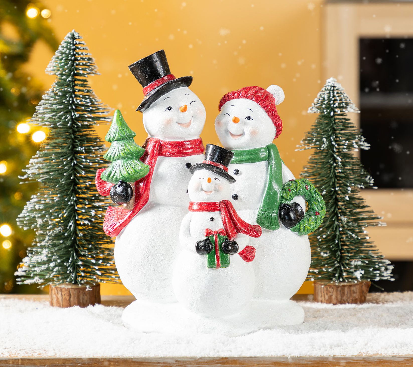 Glitzhome 10"H Christmas Resin Snowman Family Table Decor
