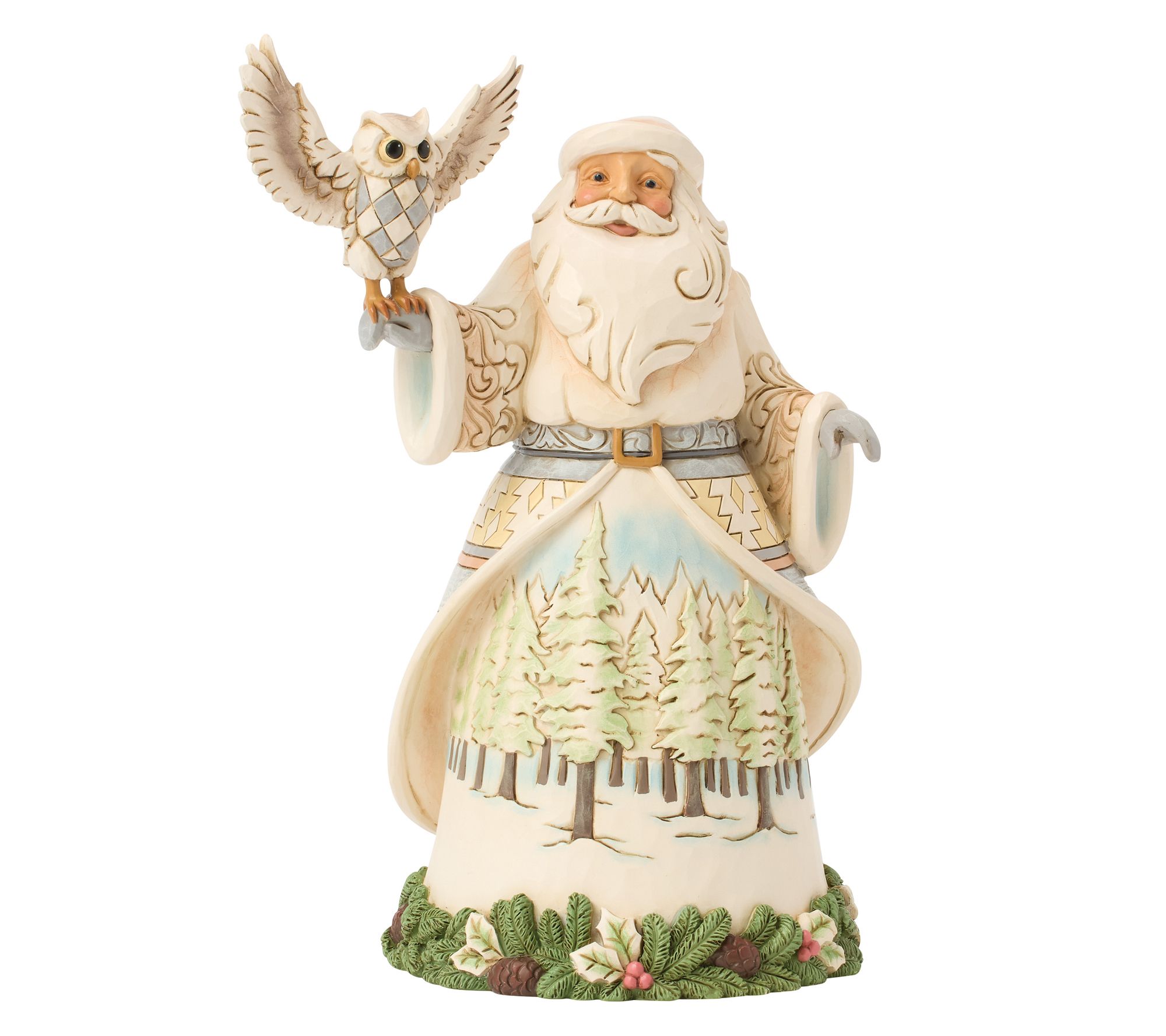 Jim Shore Heartwood Creek Woodland Santa with Owl Figurine 5"