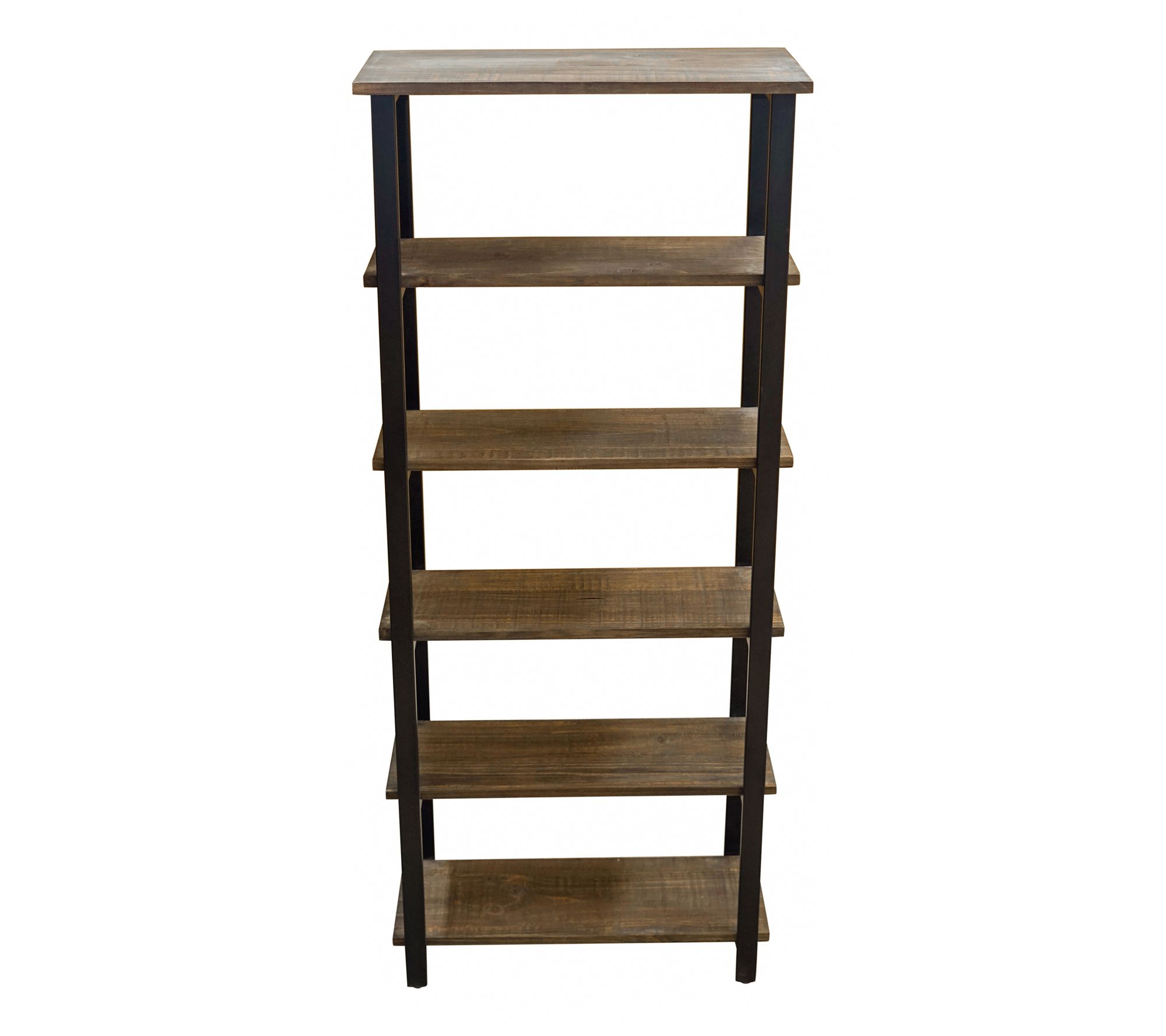 Alaterre Furniture Pomona 70"  Wood & Metal 5-Shelf Bookcase