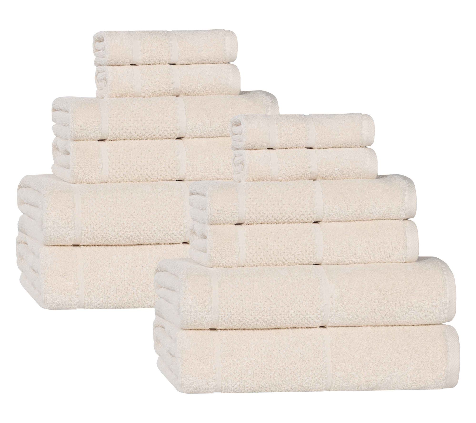 Superior Mile Cotton Blend Solid 12 -Piece Towel Set