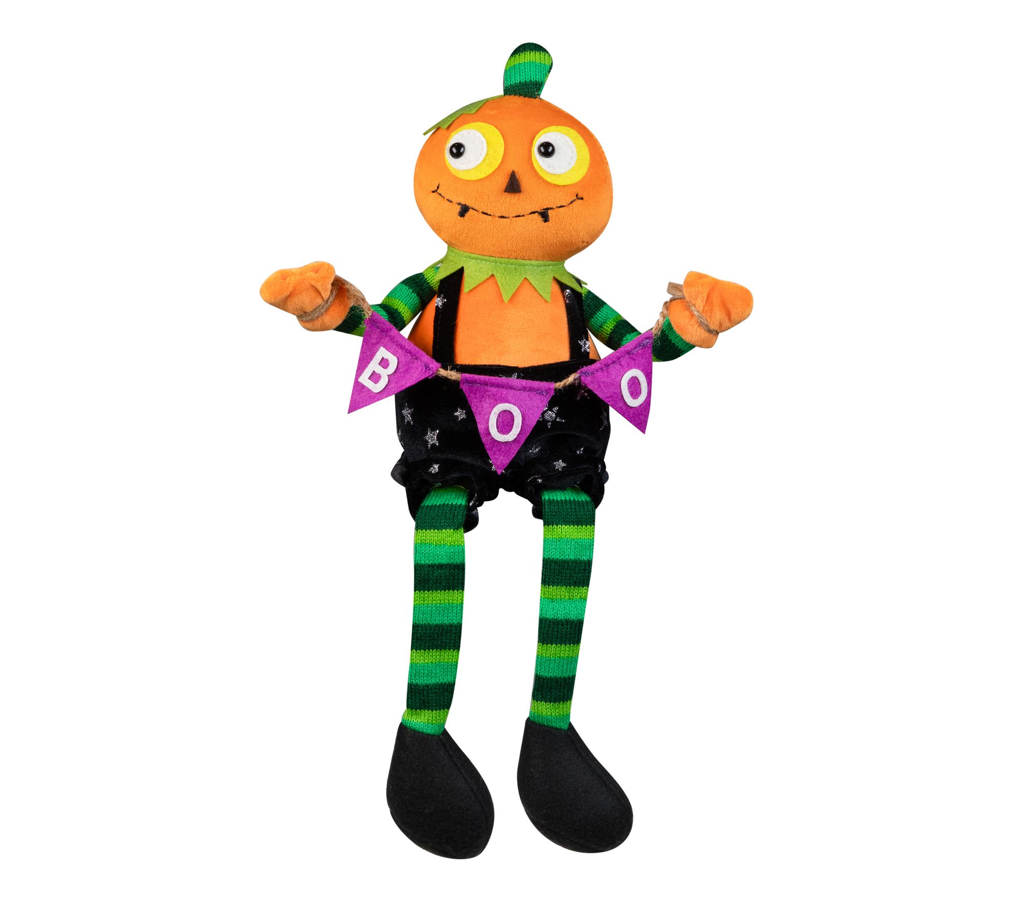 Northlight Sitting Plush Jack o Lantern Halloween Figure 14"