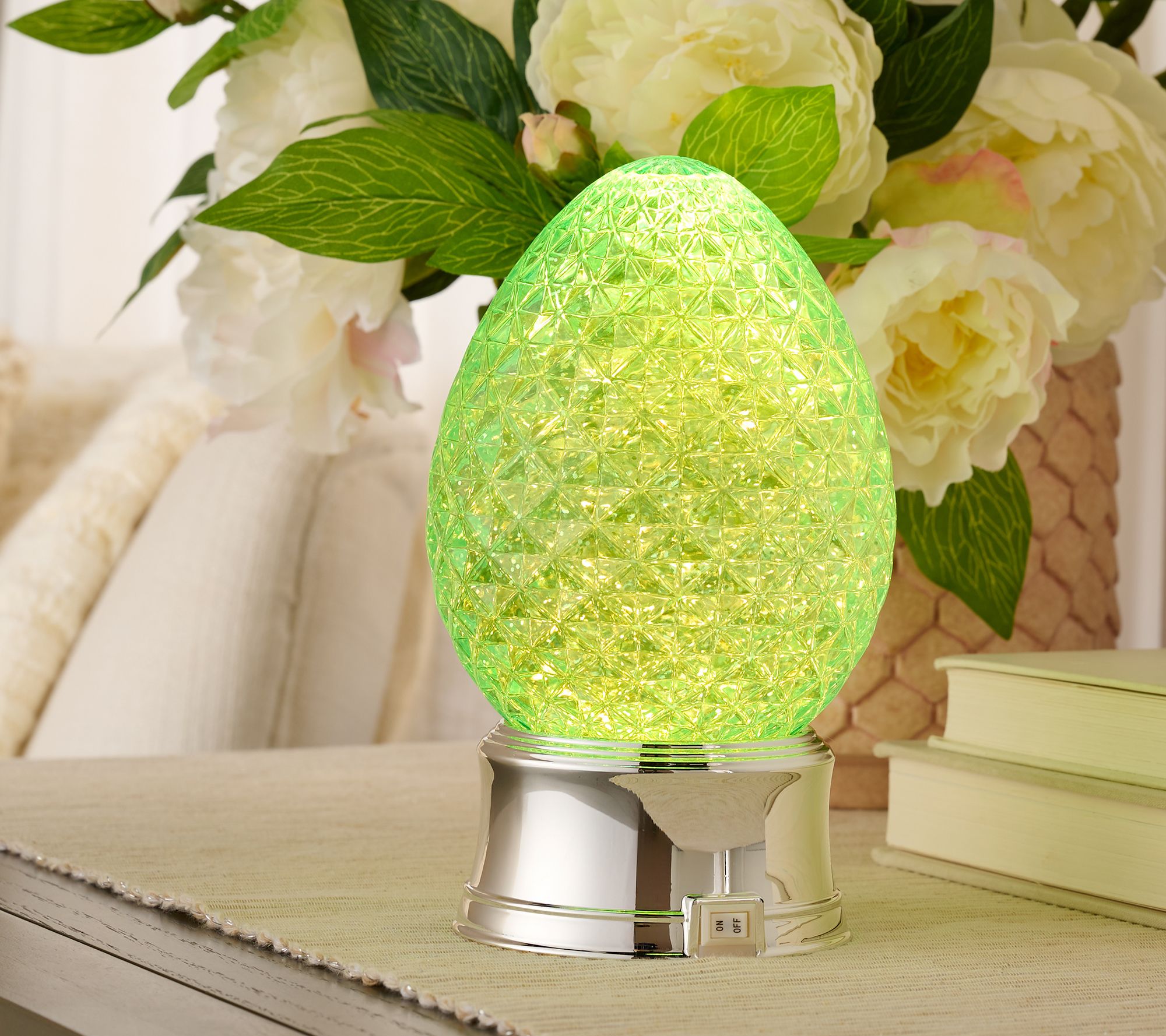8" Illuminated Glitter Egg by Valerie