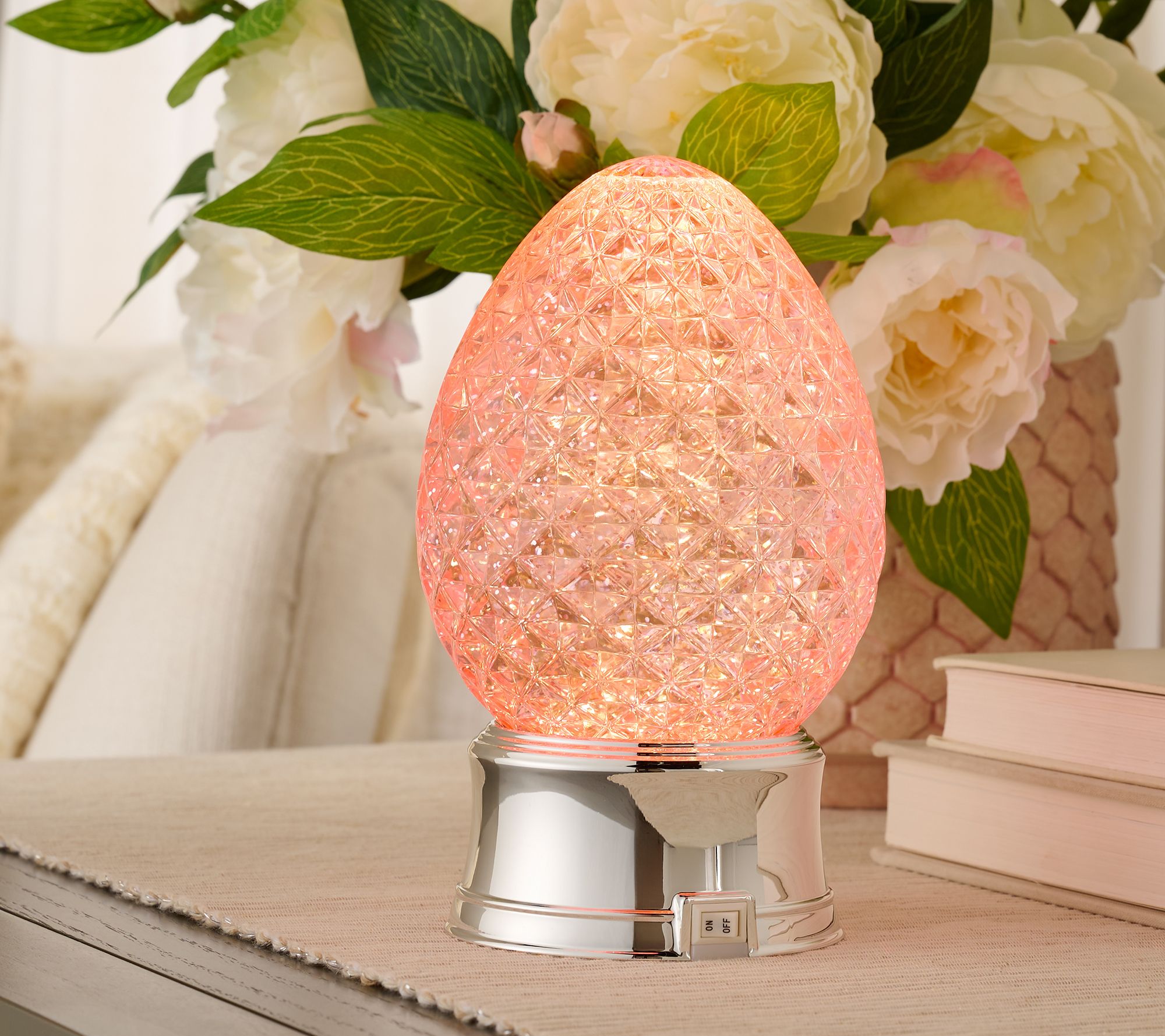 8" Illuminated Glitter Egg by Valerie