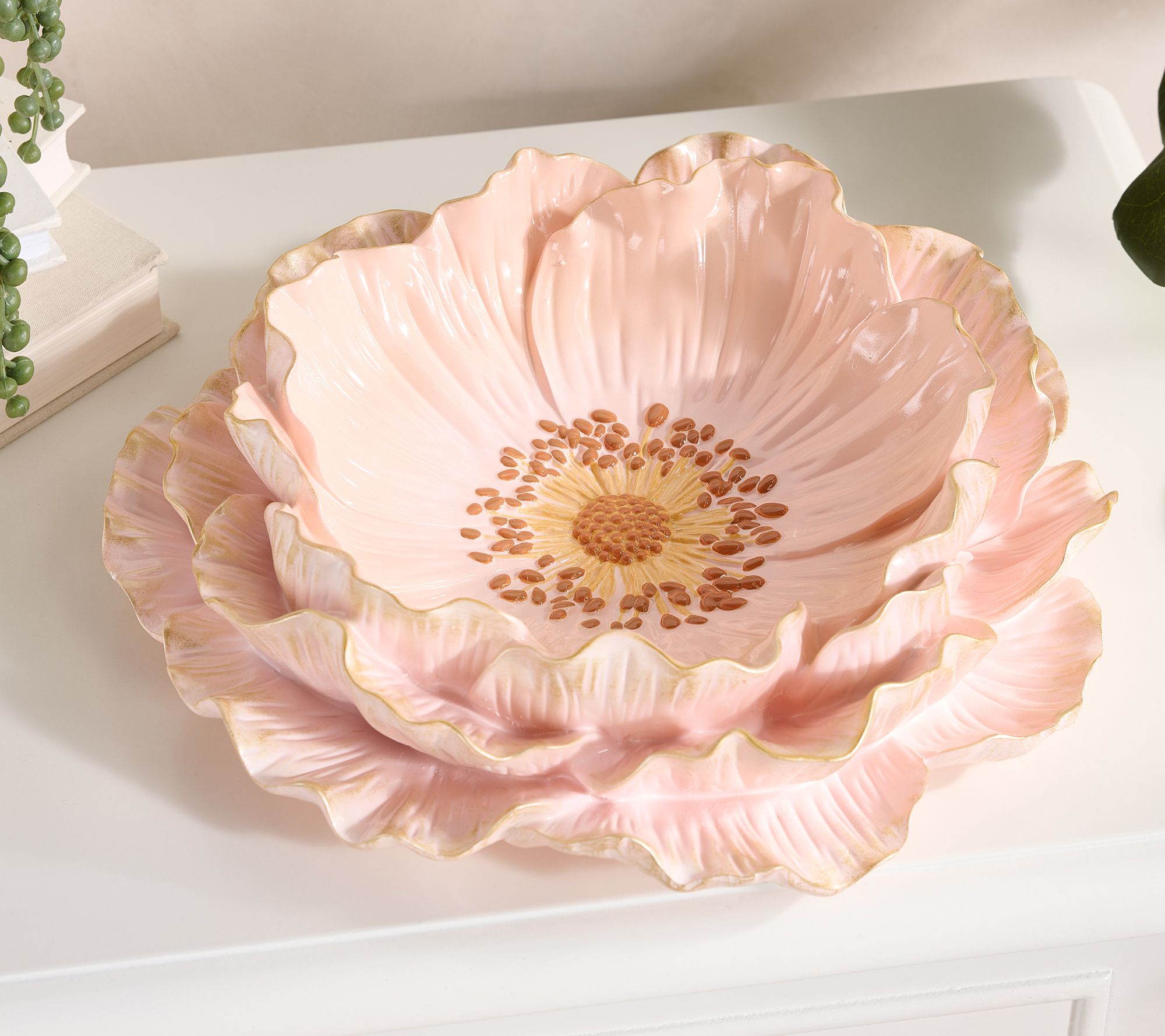 12" Decorative Floral Figural Dish by Kim Gravel