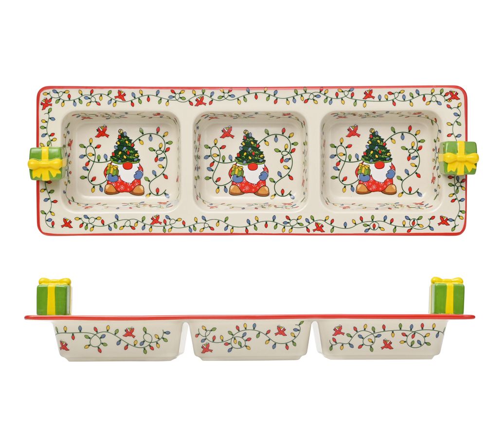 "As Is" Temp-tations Seasonal 16" Divided Tray with Icons