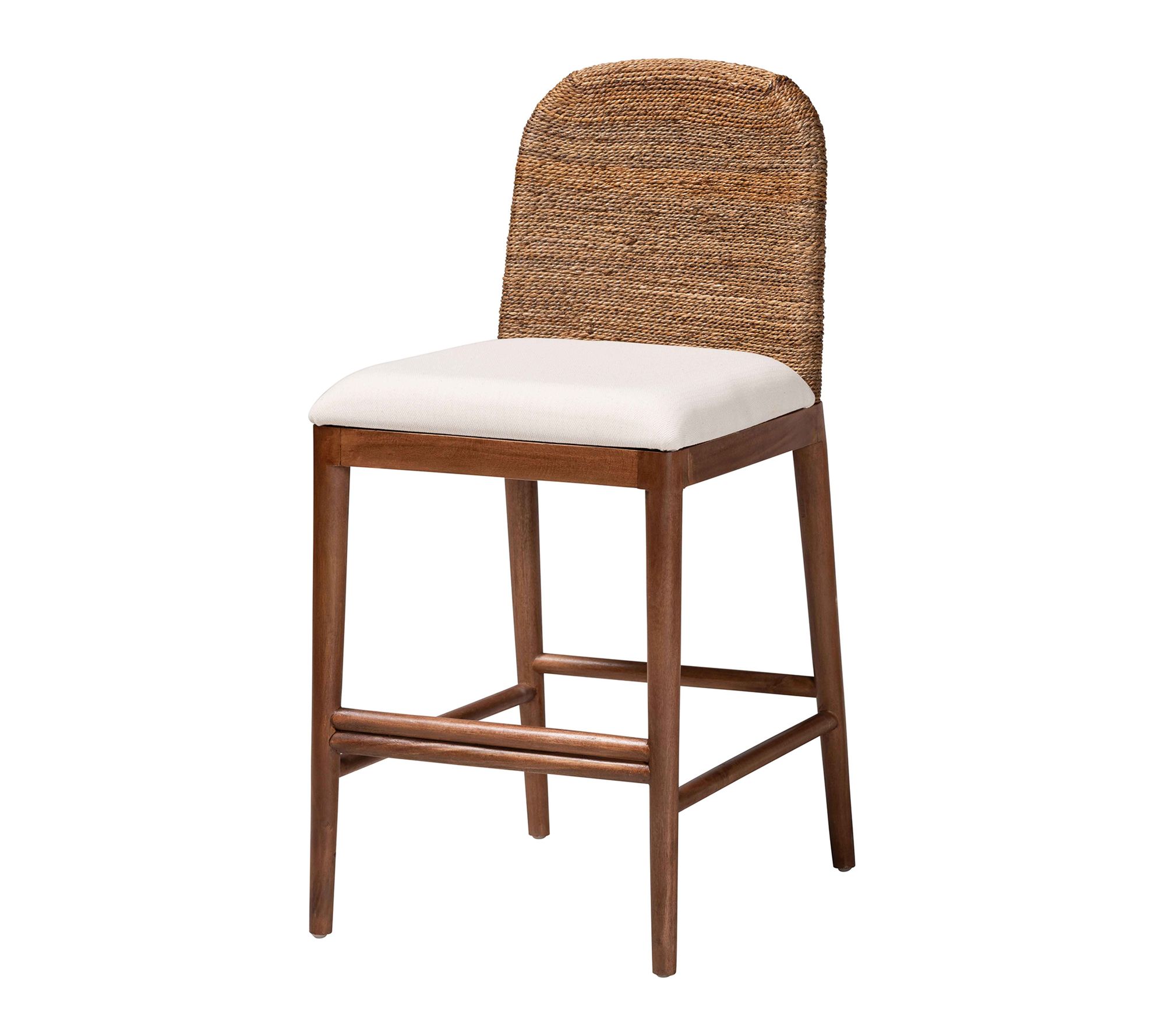 bali & pari Nadim Seagrass and Acacia Wood Counter Stool