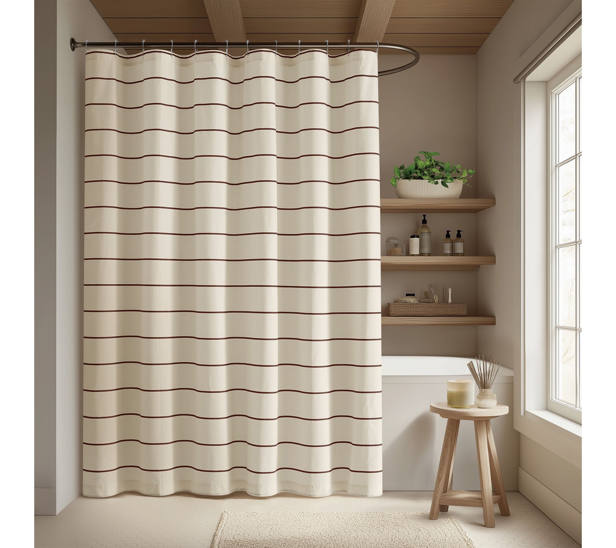 Brooklyn Loom Hayward Stripe Shower Curtain
