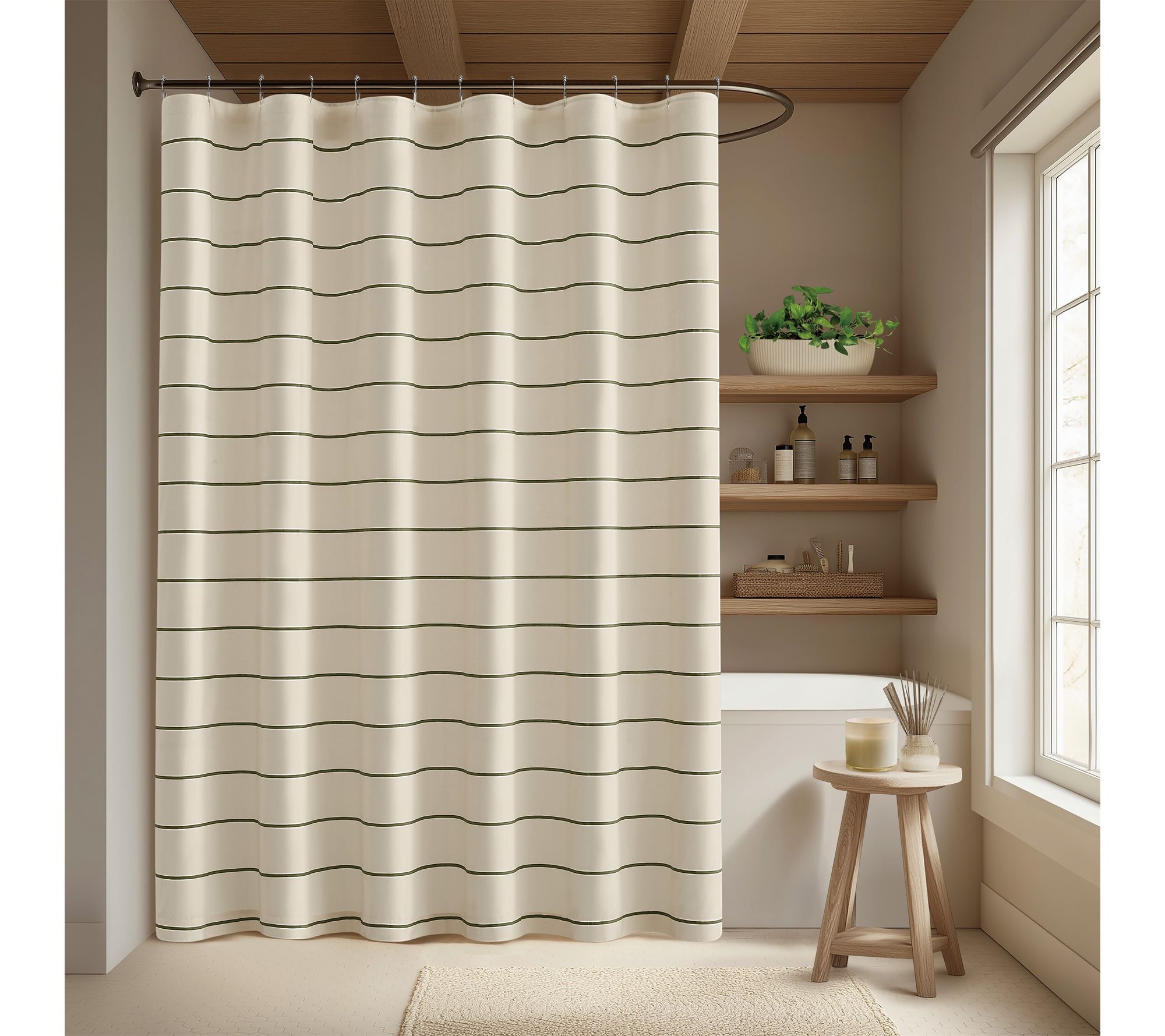 Brooklyn Loom Hayward Stripe Shower Curtain