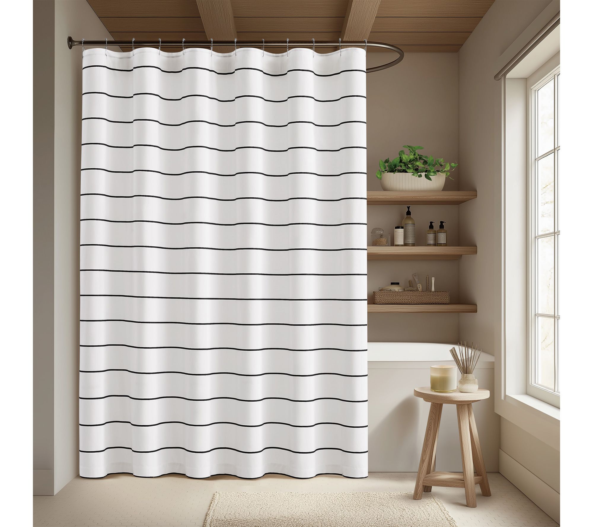Brooklyn Loom Hayward Stripe Shower Curtain