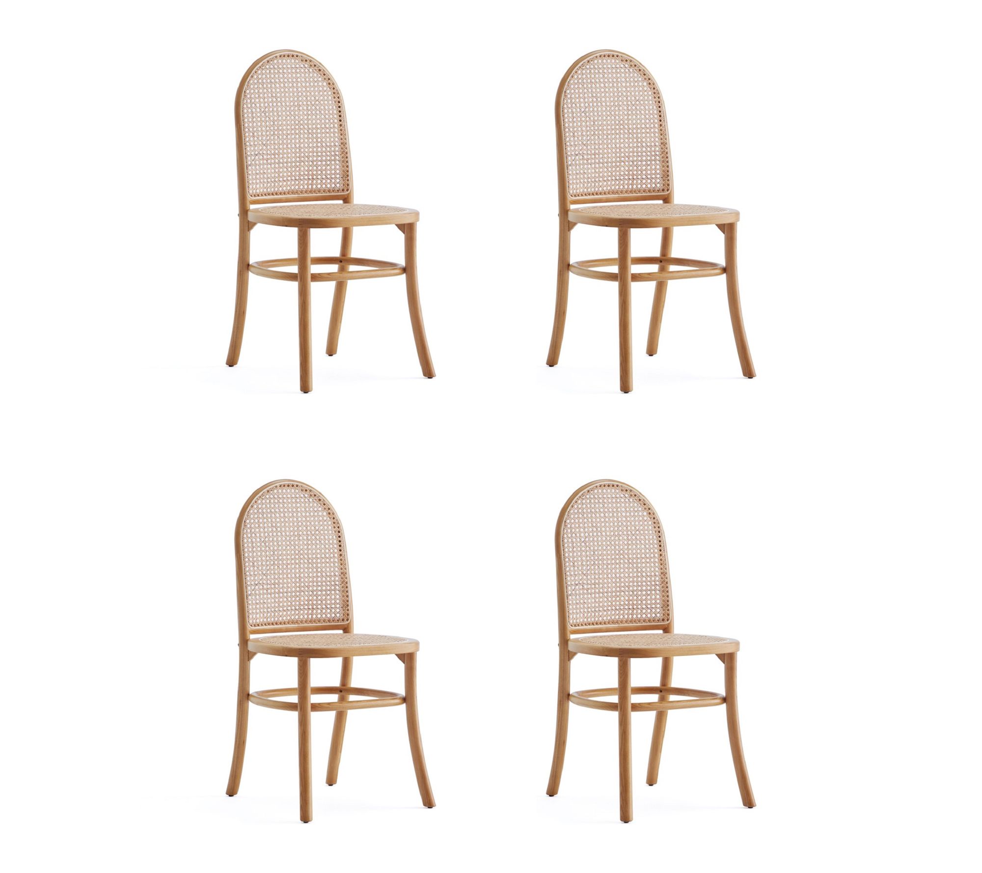 Manhattan Comfort Paragon Cane Back Dining Chair 2.0- Set of 4