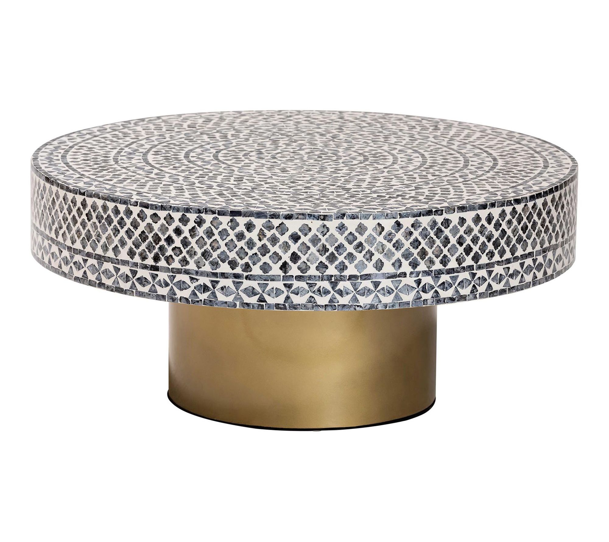 bali & pari Idra Mother of Pearl Capiz Shell Coffee Table