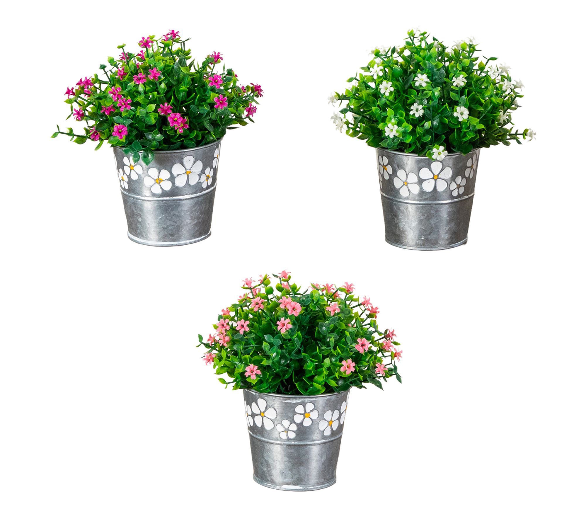7-in Flowering Arrangement - Set of 3 by Nearly Natural