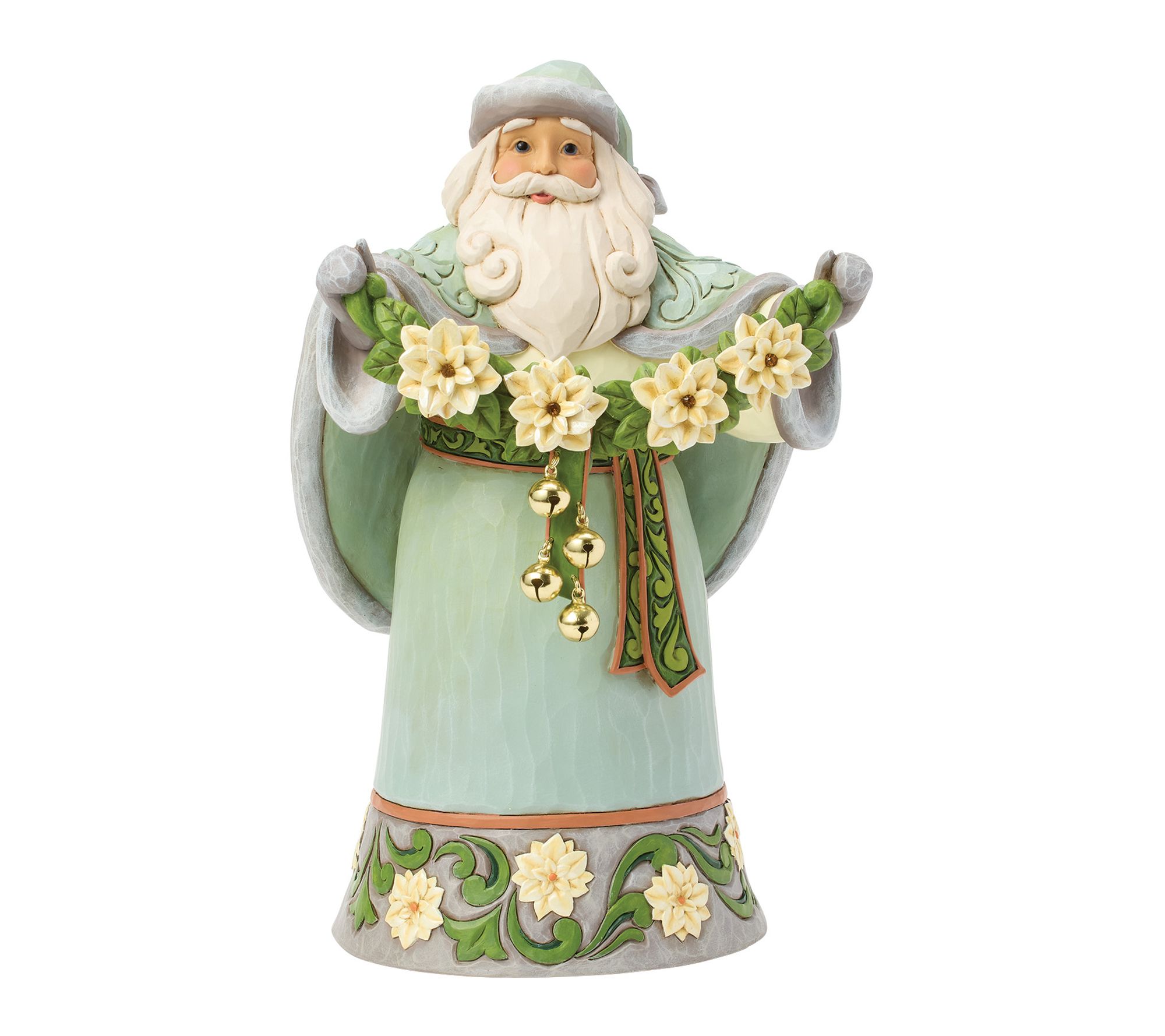 Jim Shore Heartwood Creek Opal & Moss Santa White Figurine 11"