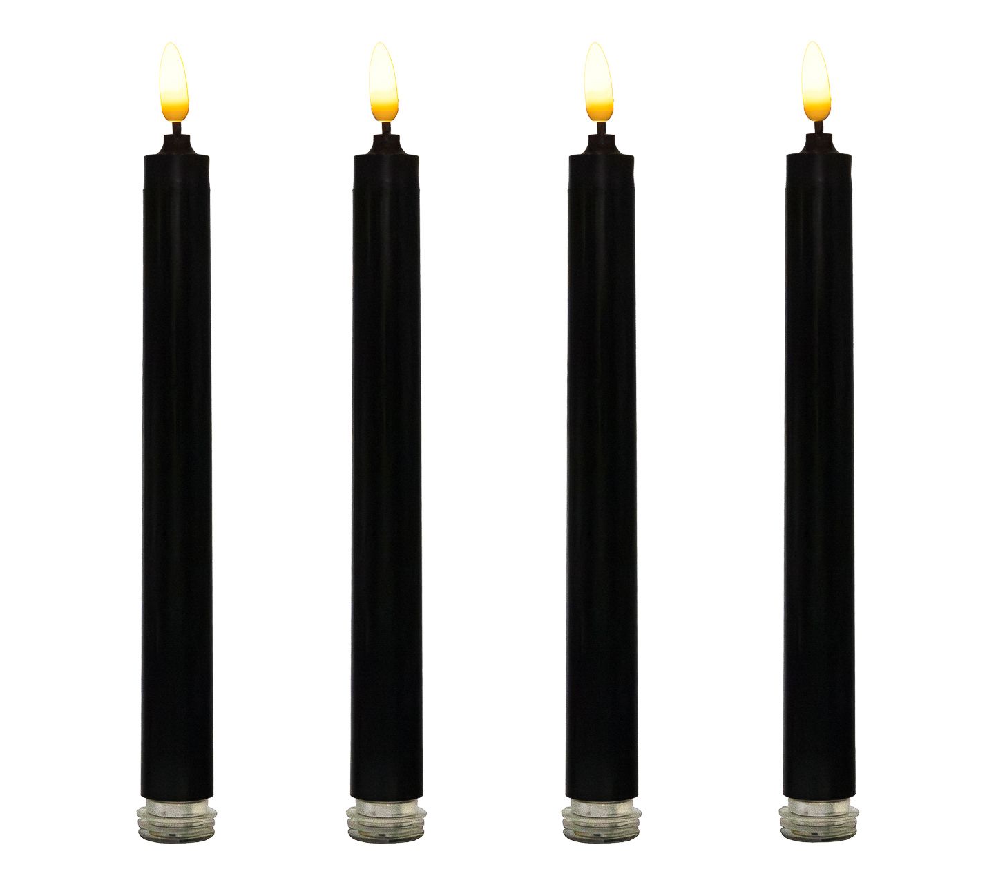 LumaBase Battery-Operated 3D Wick Flame Taper Candles Set