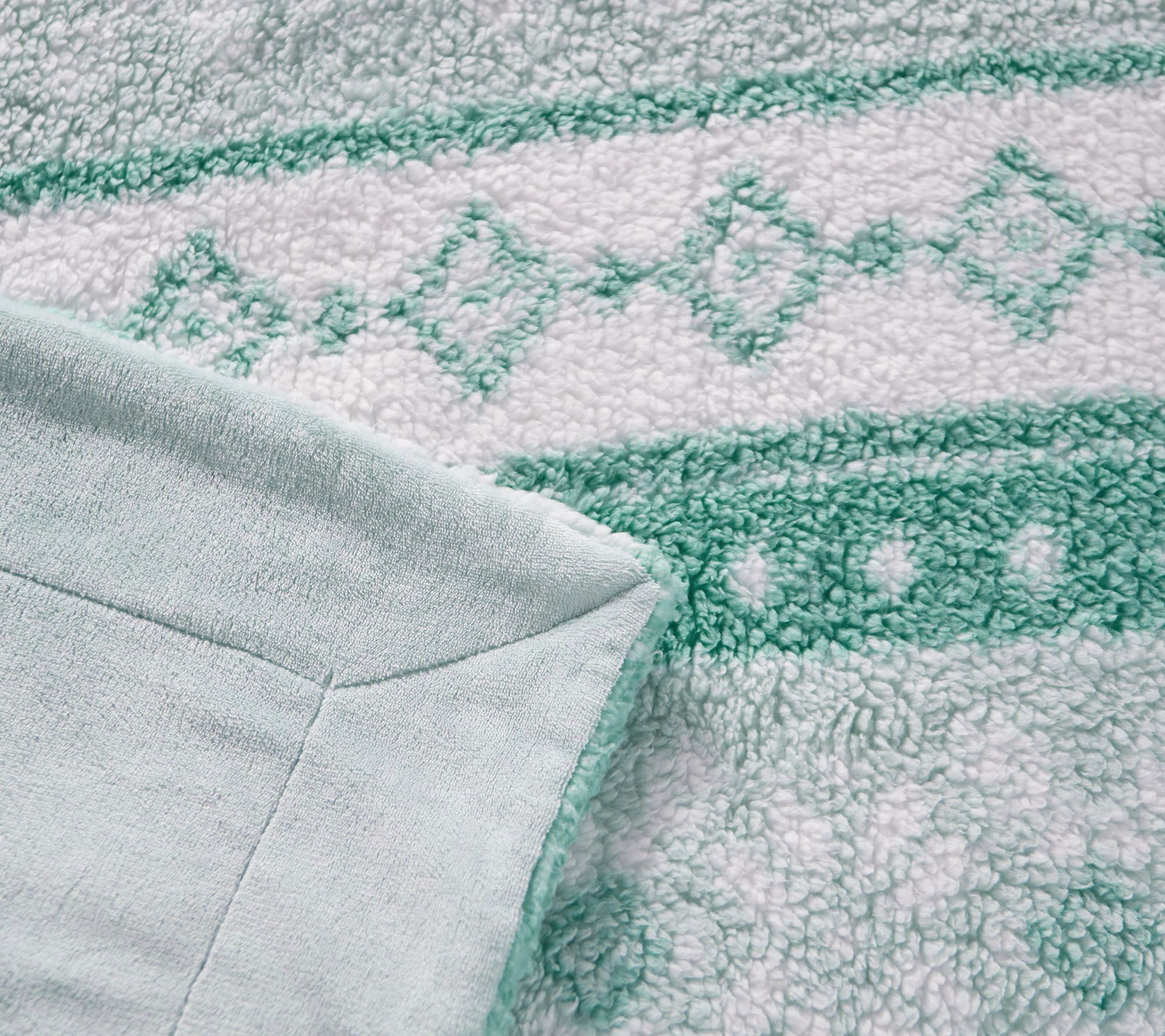 (QVC) Berkshire Printed Sherpa Blanket with Velvet Soft Reverse