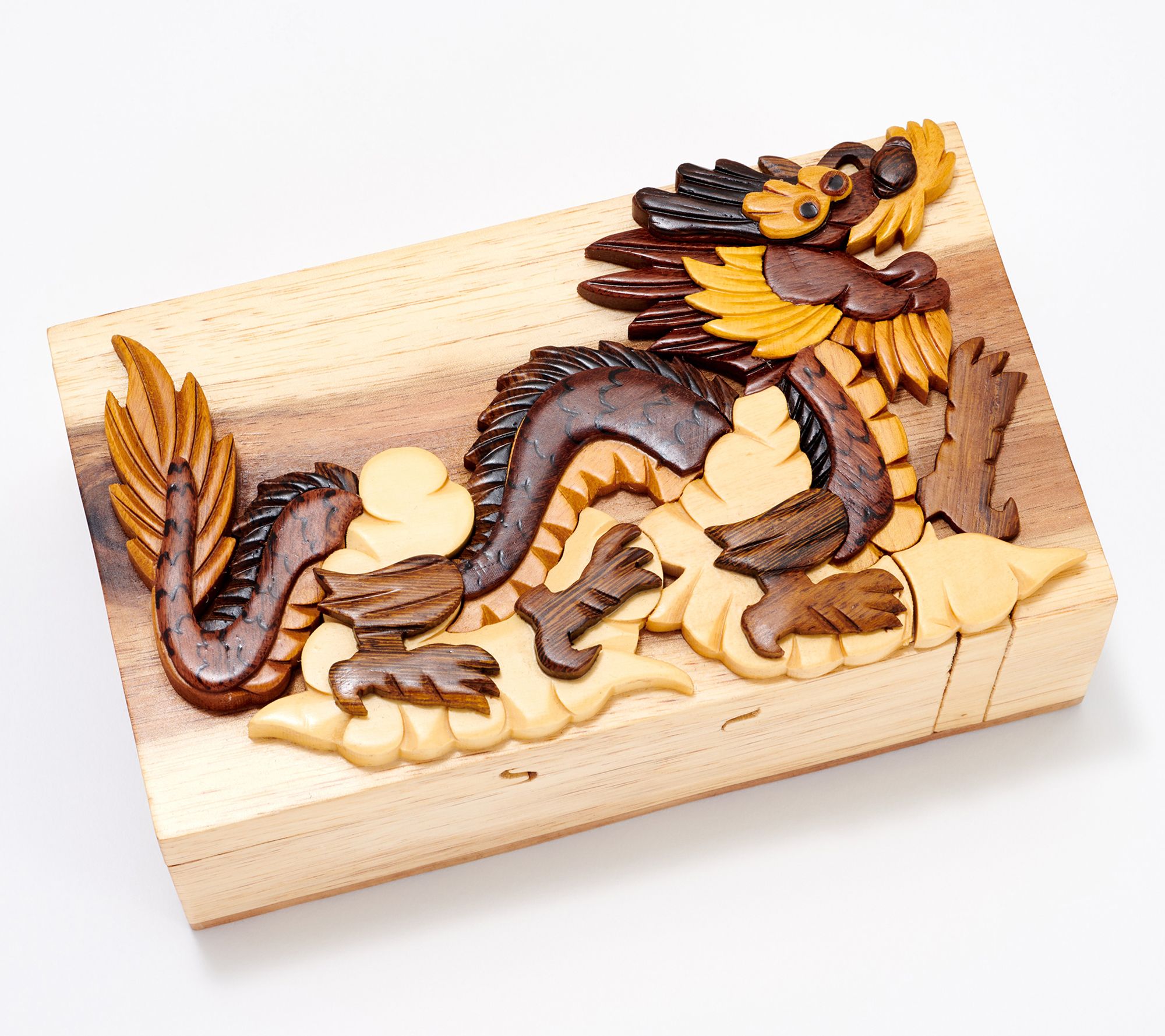 Carver Dan's Dragon Puzzle Box with Closure