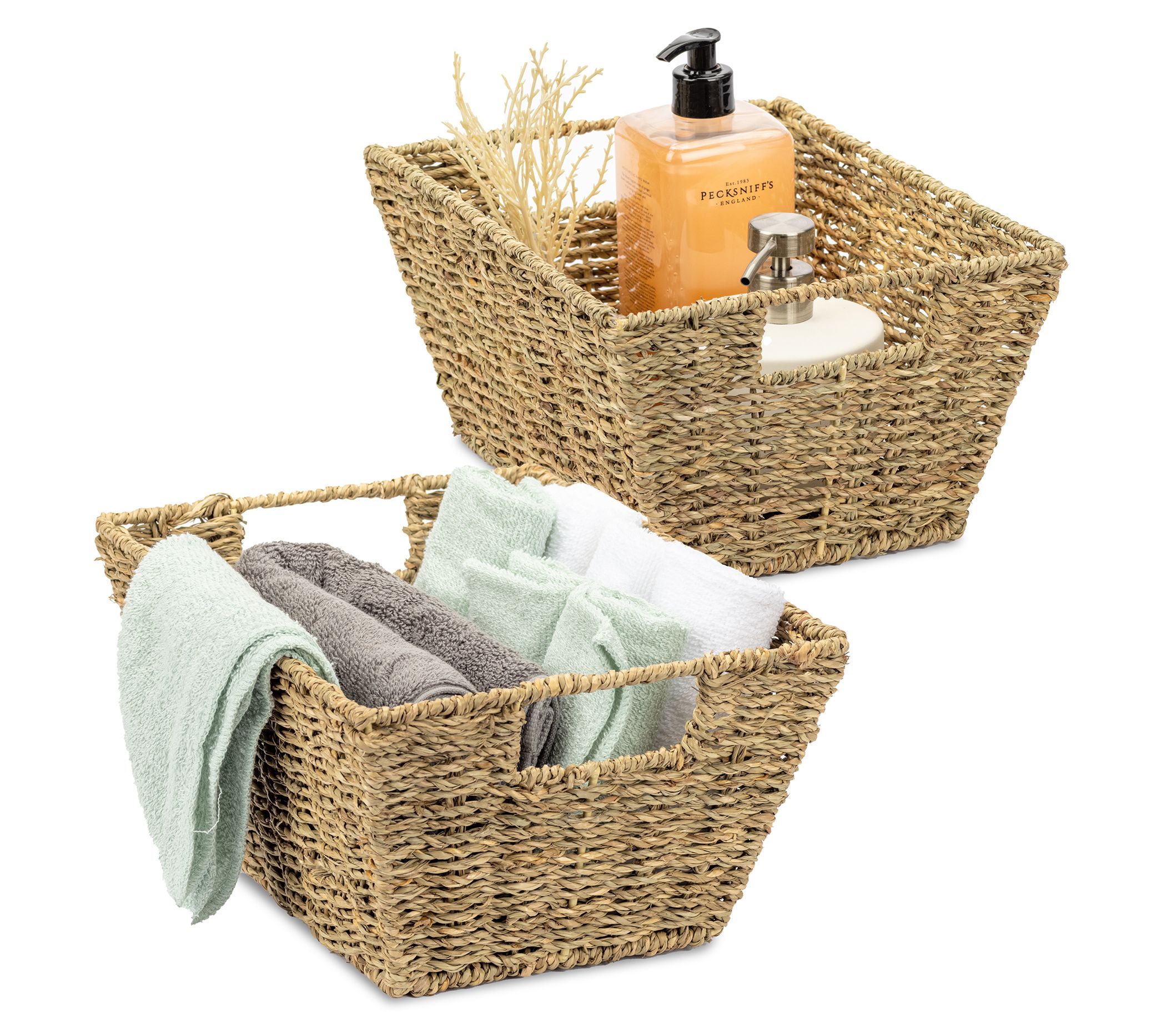 Sorbus Seagrass Organizer Baskets, 2Pack