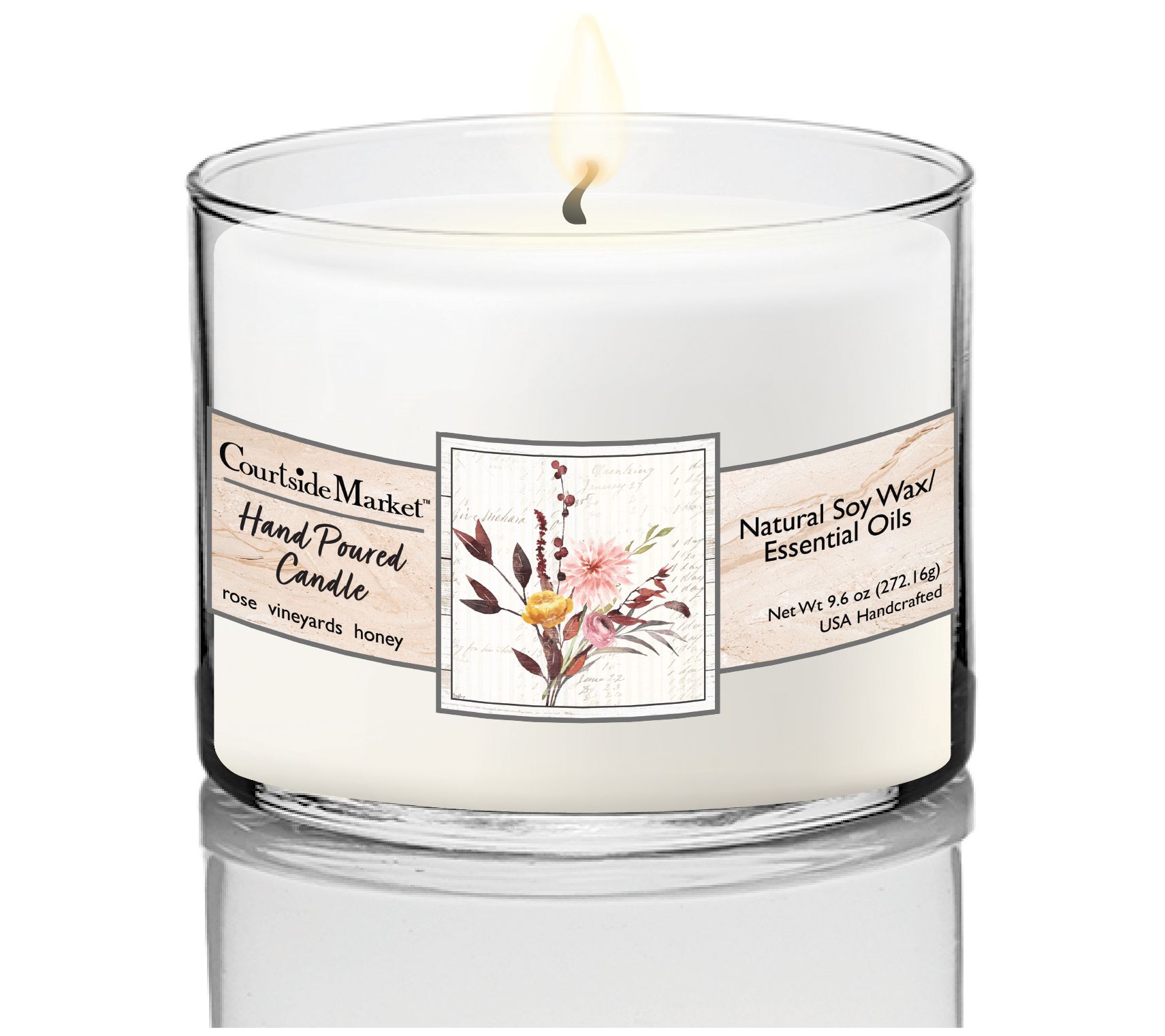 Courtside Market Wild Floral I Circular Candle Glass 9.6 oz