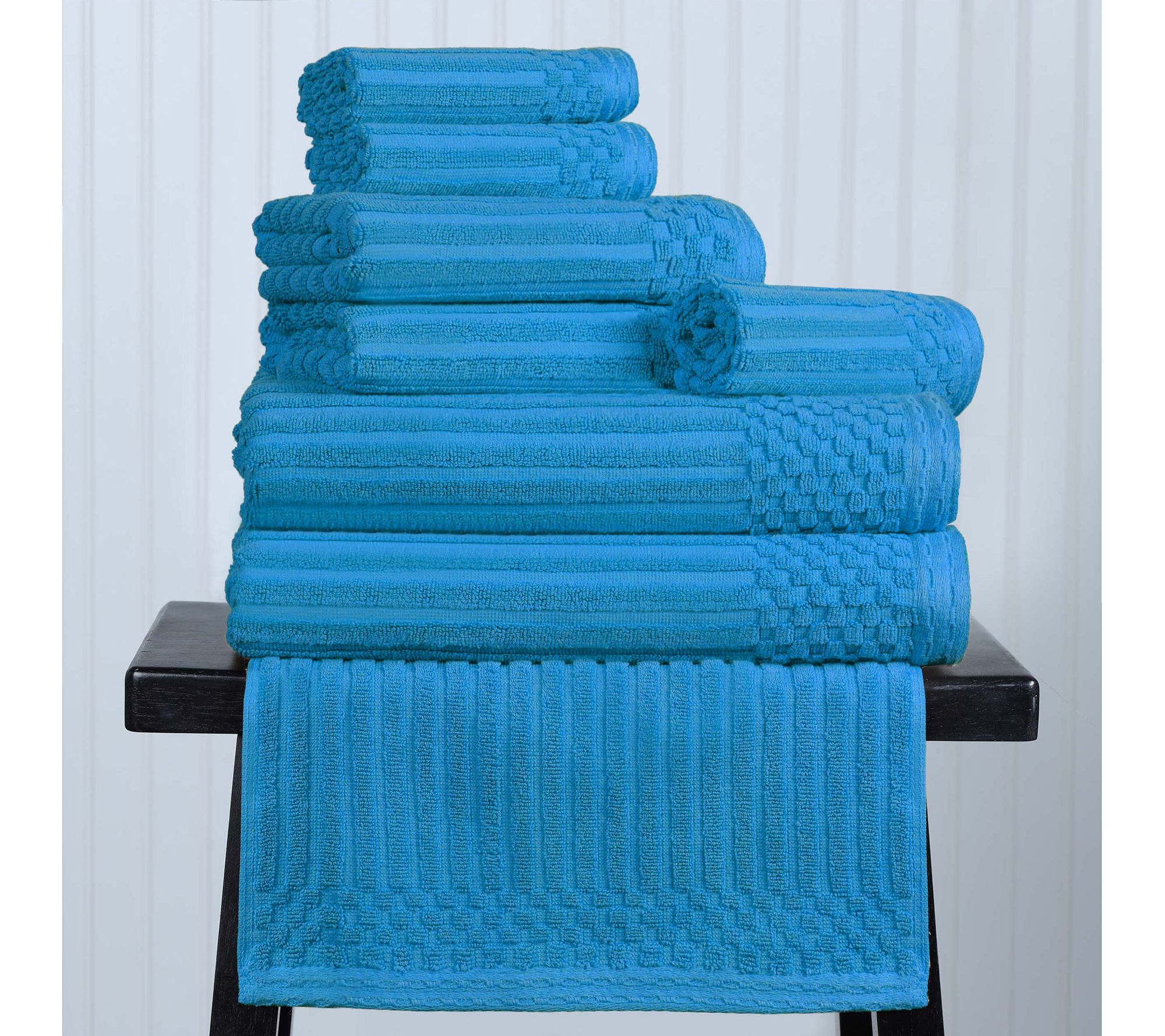 Superior Cotton 8-Piece Highly Absorbent Textured Towel Set