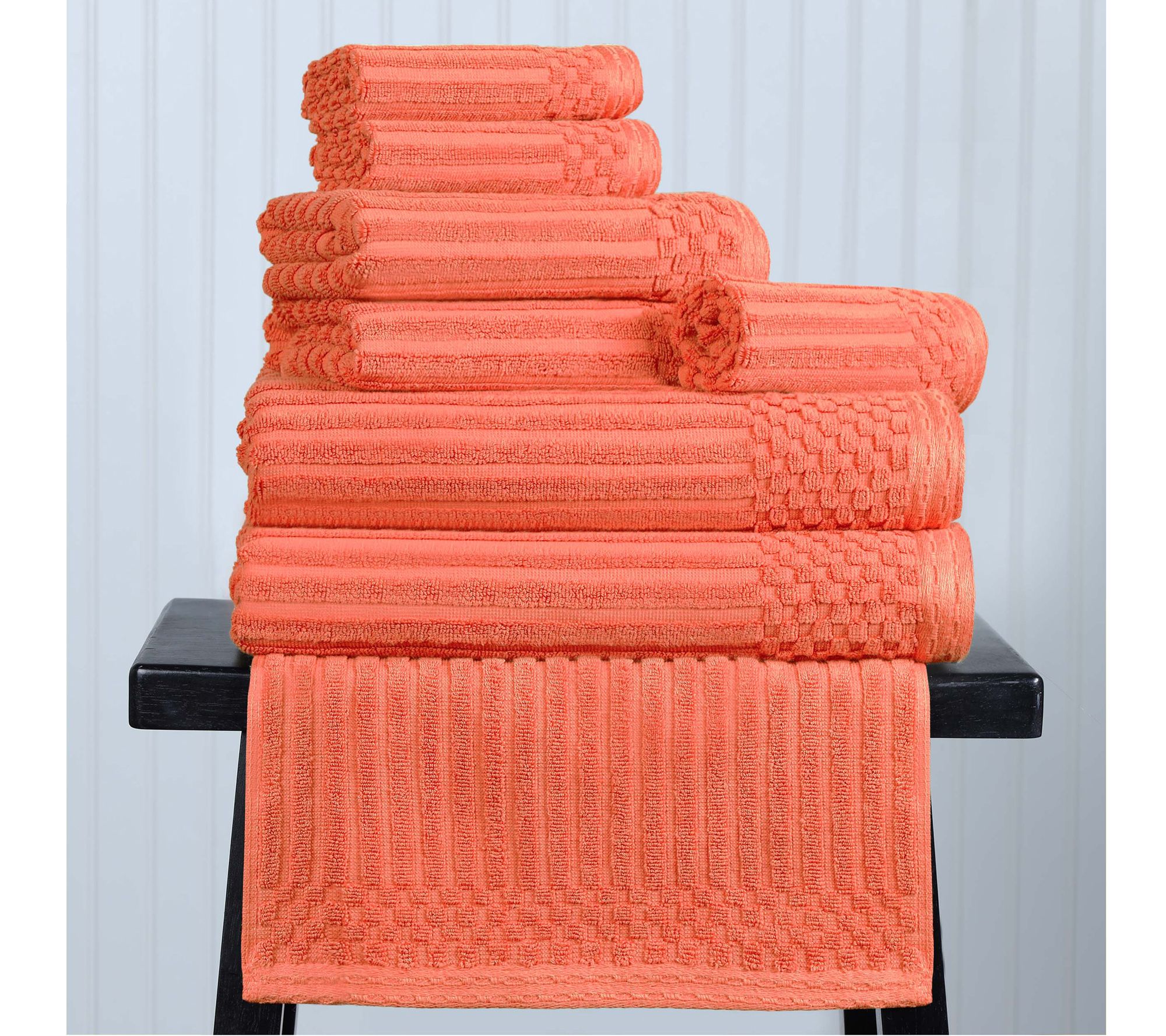 Superior Cotton 8-Piece Highly Absorbent Textured Towel Set