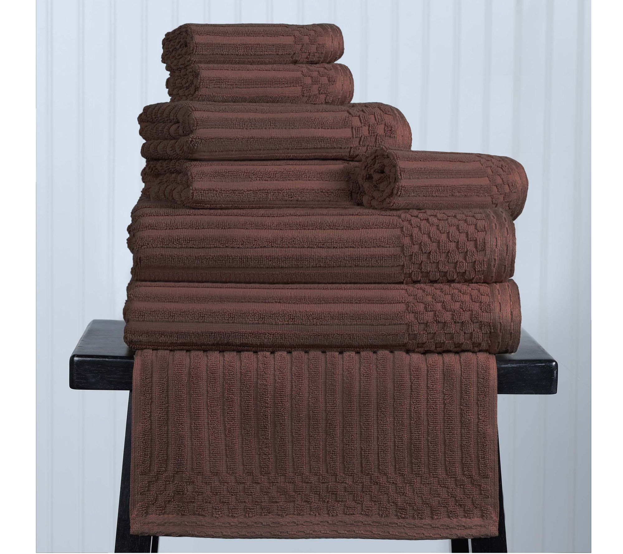 Superior Cotton 8-Piece Highly Absorbent Textured Towel Set