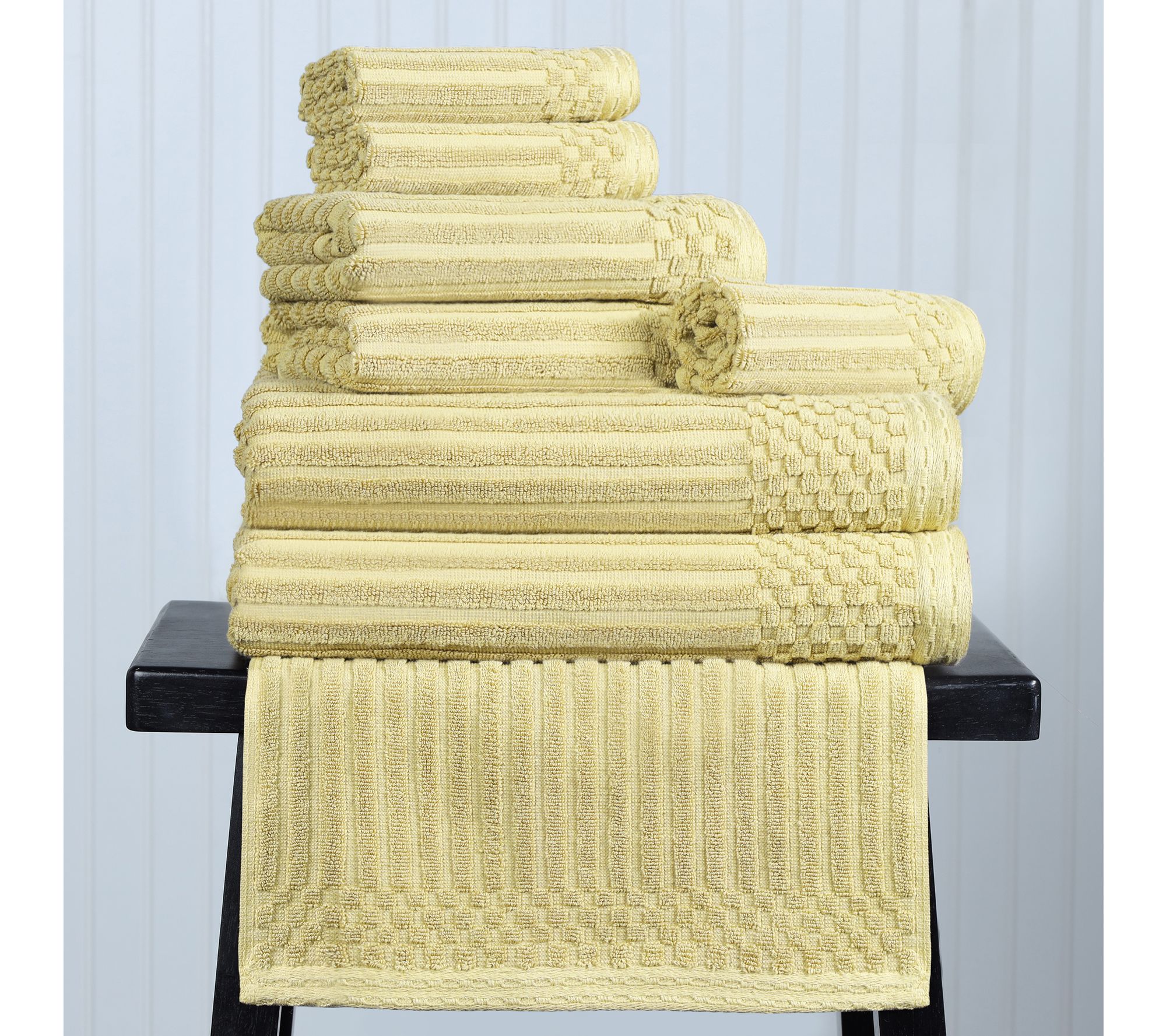 Superior Cotton 8-Piece Highly Absorbent Textured Towel Set