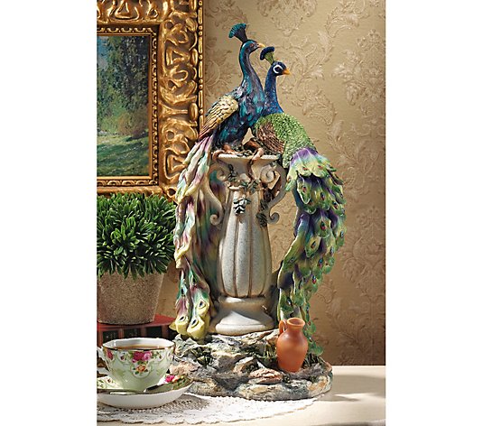 Design Toscano Indoor/Outdoor Peacocks In Paradise Statue