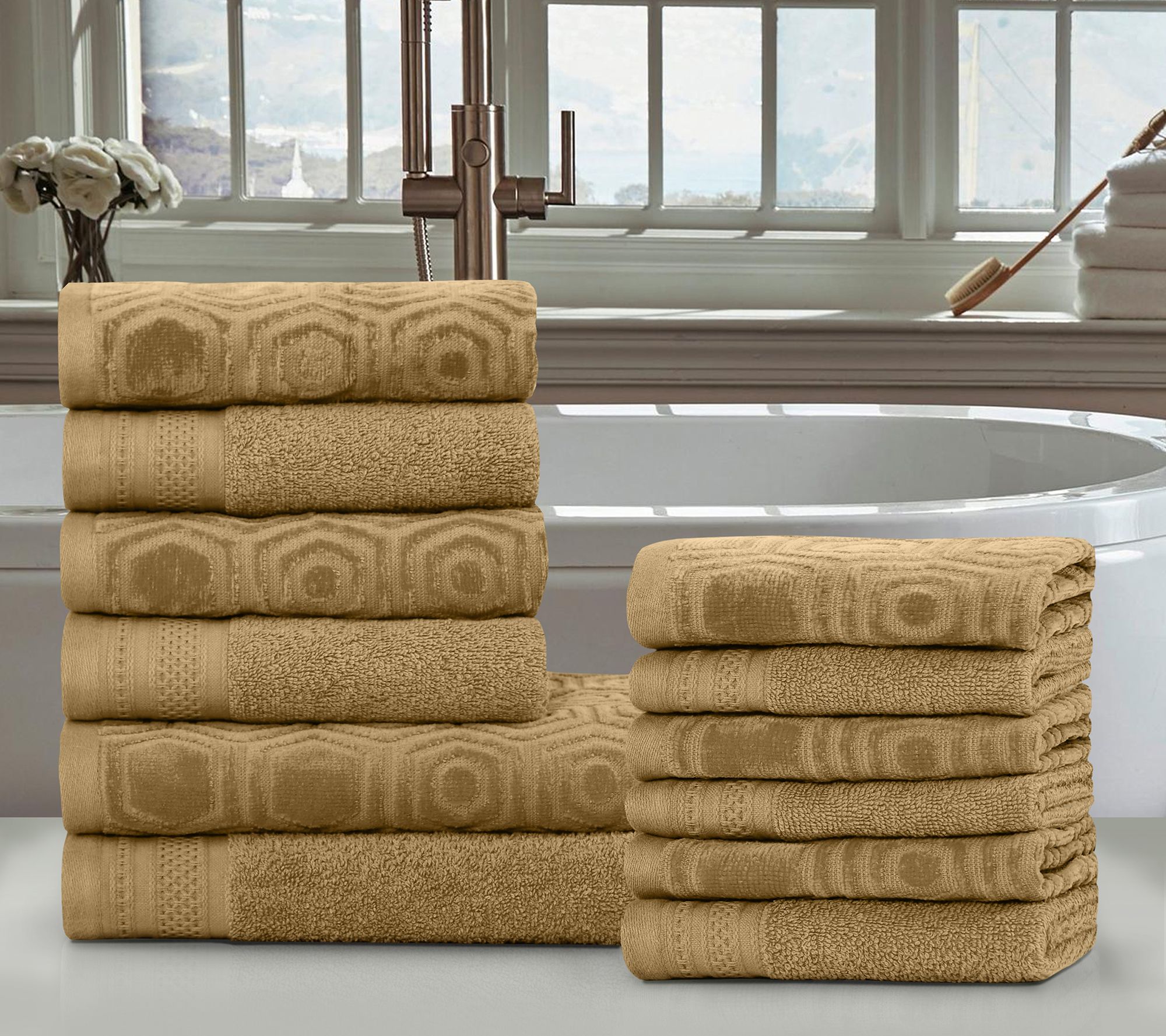 Superior Cotton 12 Piece Ultra Soft Quick Dry Towel Set