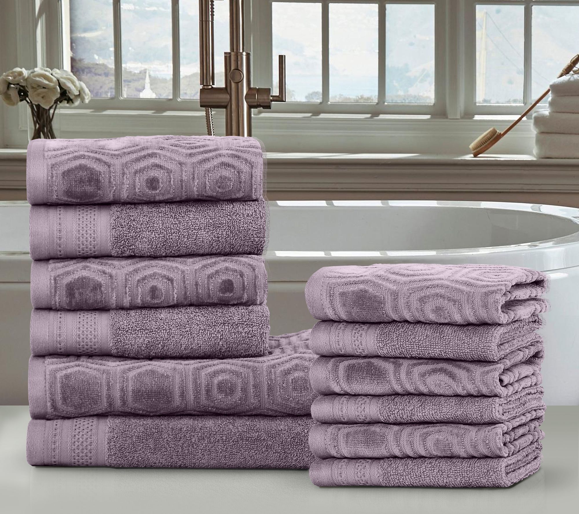 Superior Cotton 12 Piece Ultra Soft Quick Dry Towel Set