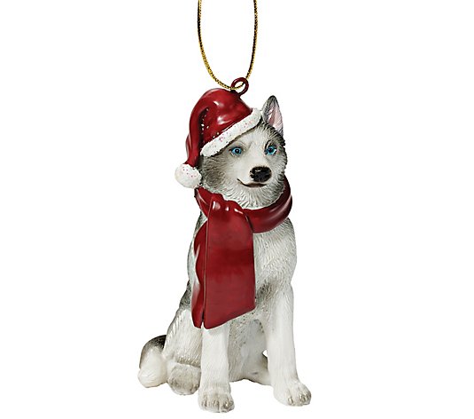 Design Toscano Holiday Siberian Huskey Dog Ornament