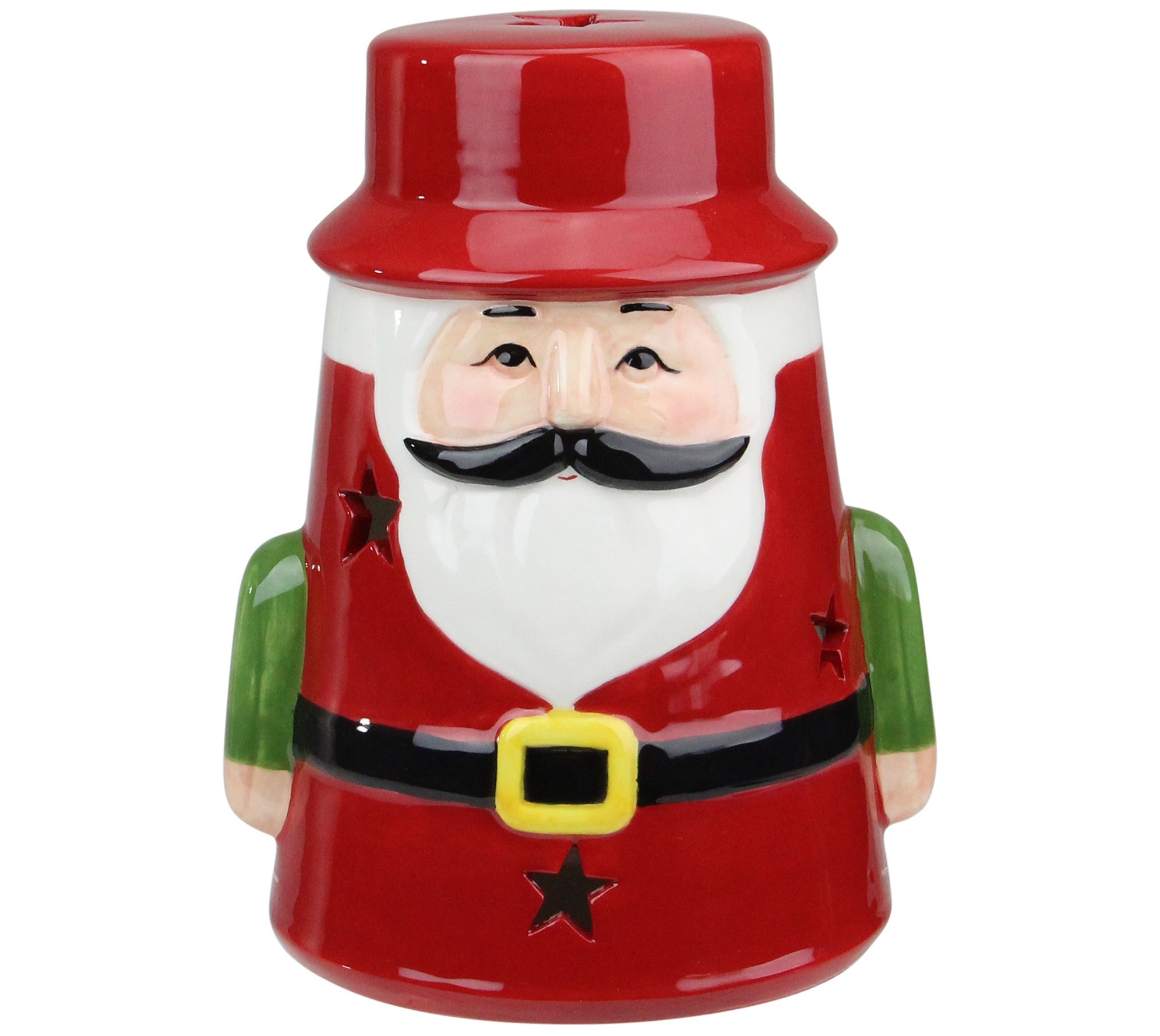 Northlight 7.25 Red Ceramic Santa Gnome Tealight Holder