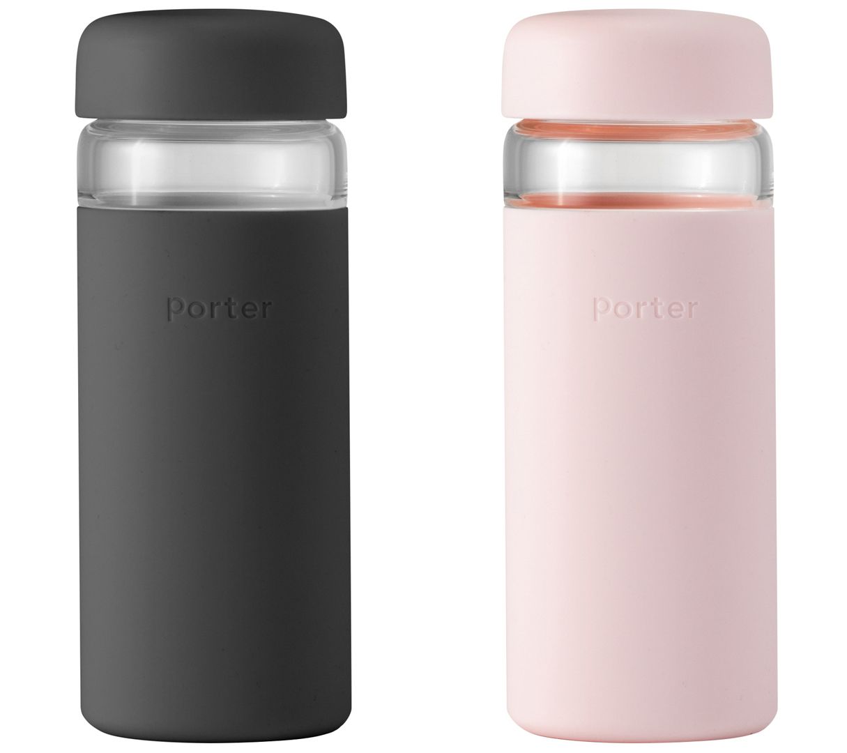 JoyJolt Spring Glass Insulated Water Bottles with Stainless Steel Cap - Set  of 6