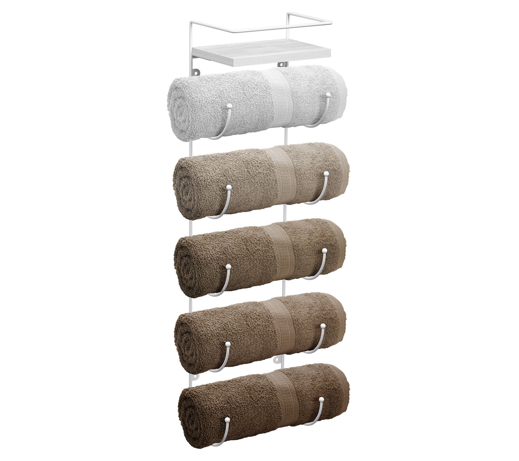 Sorbus 5-Tier Towel Rack with Wooden Top Shelf
