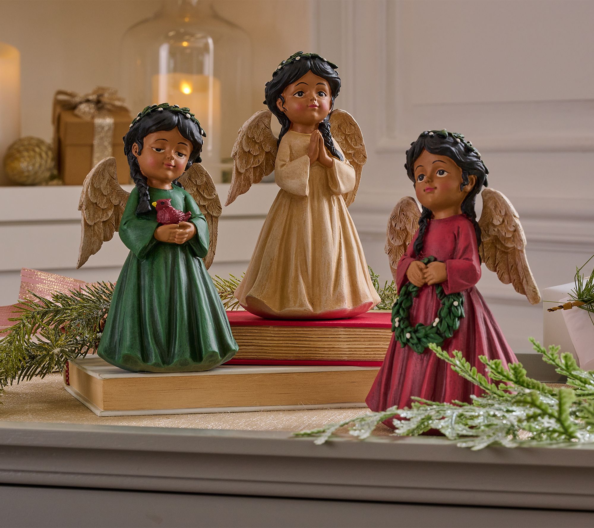 Set of 3 Girl Angel Figurines by Valerie