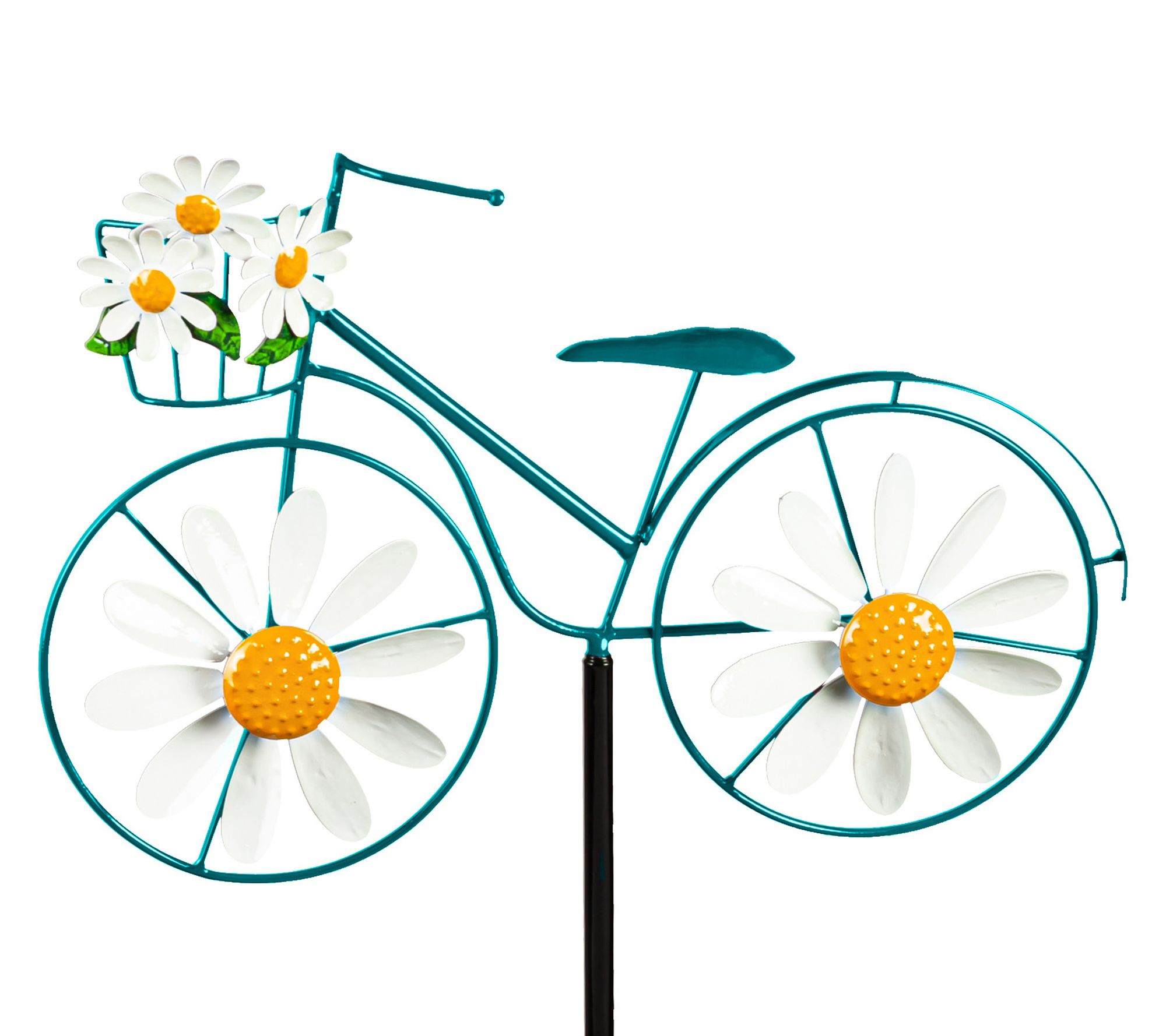 Evergreen Metal Bicycle Spinner Garden Stake