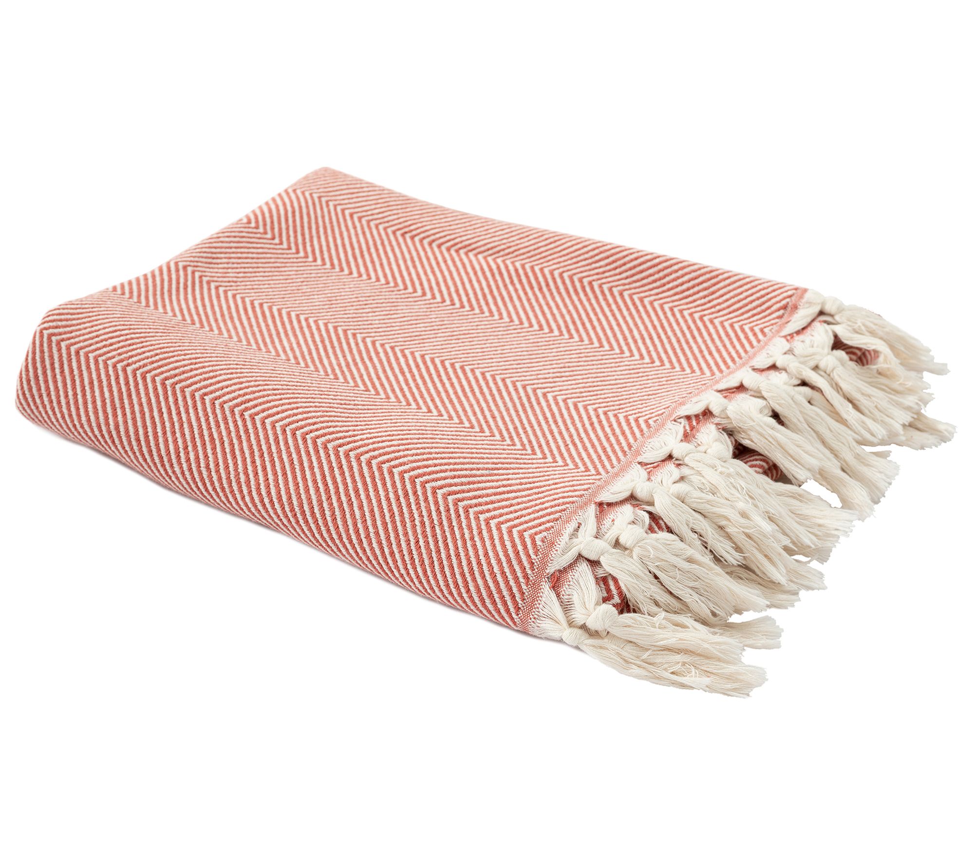 Ox Bay Herringbone Organic Turkish Cotton Throw Blanket