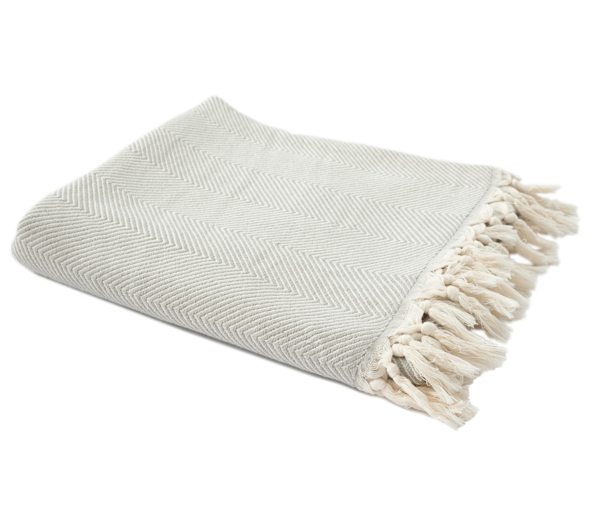 Ox Bay Herringbone Organic Turkish Cotton Throw Blanket