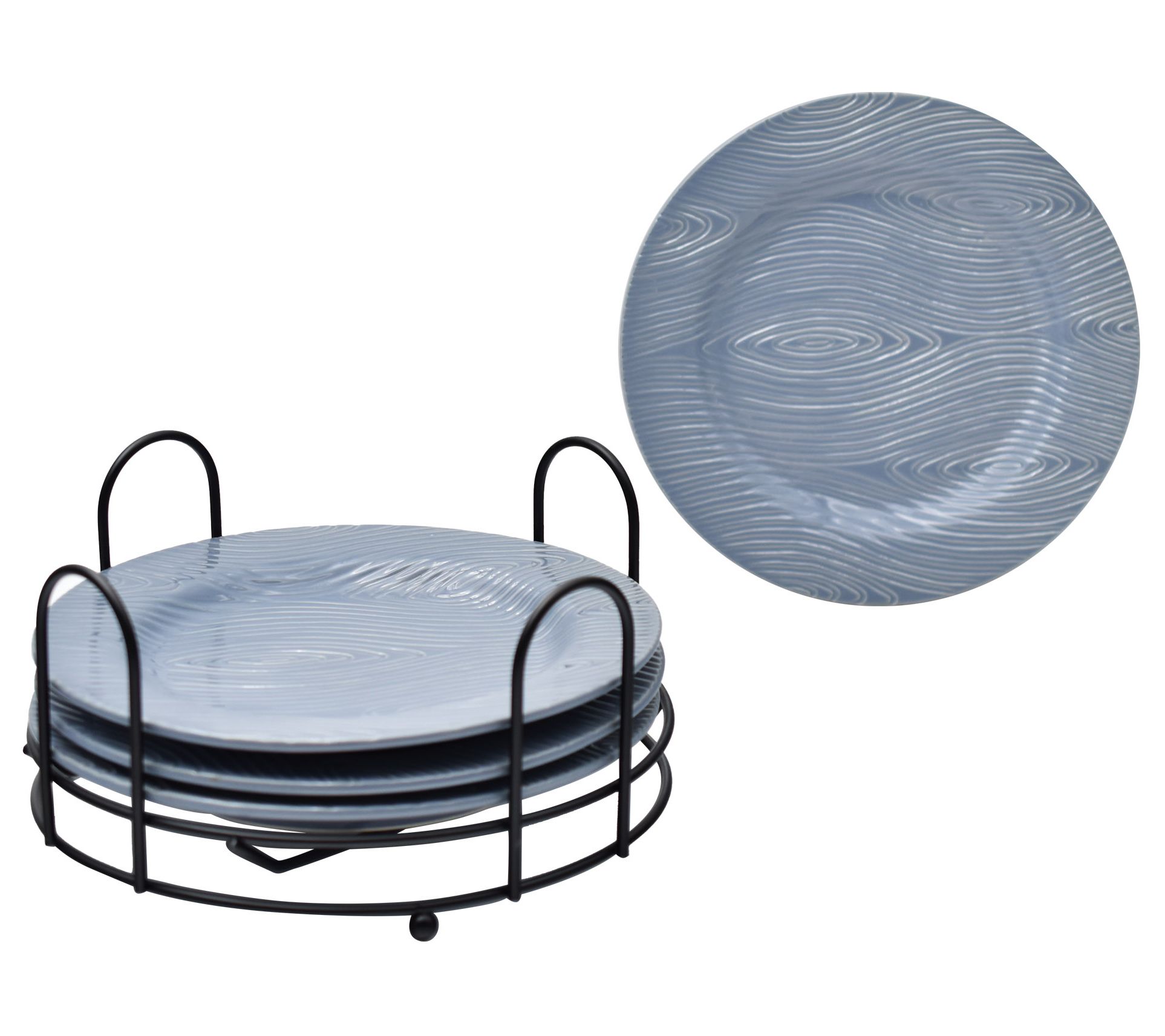 Temp-tations Woodland Set of (4) 8" Plates with Wire Rack