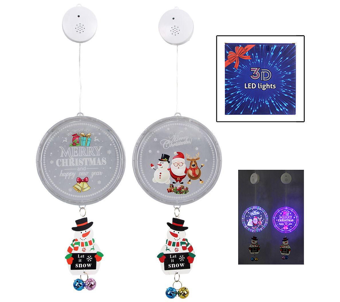 Young's Set of 2 Winter Whimsy Ornaments With LED Lights