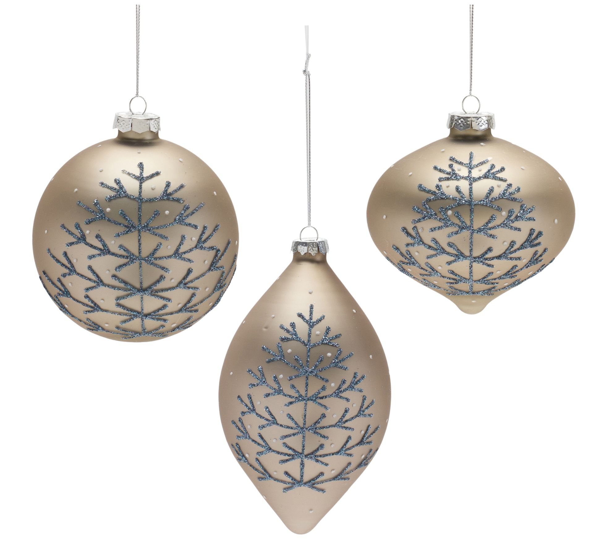Melrose Champagne Glittered Ball Ornament (Setof 6)