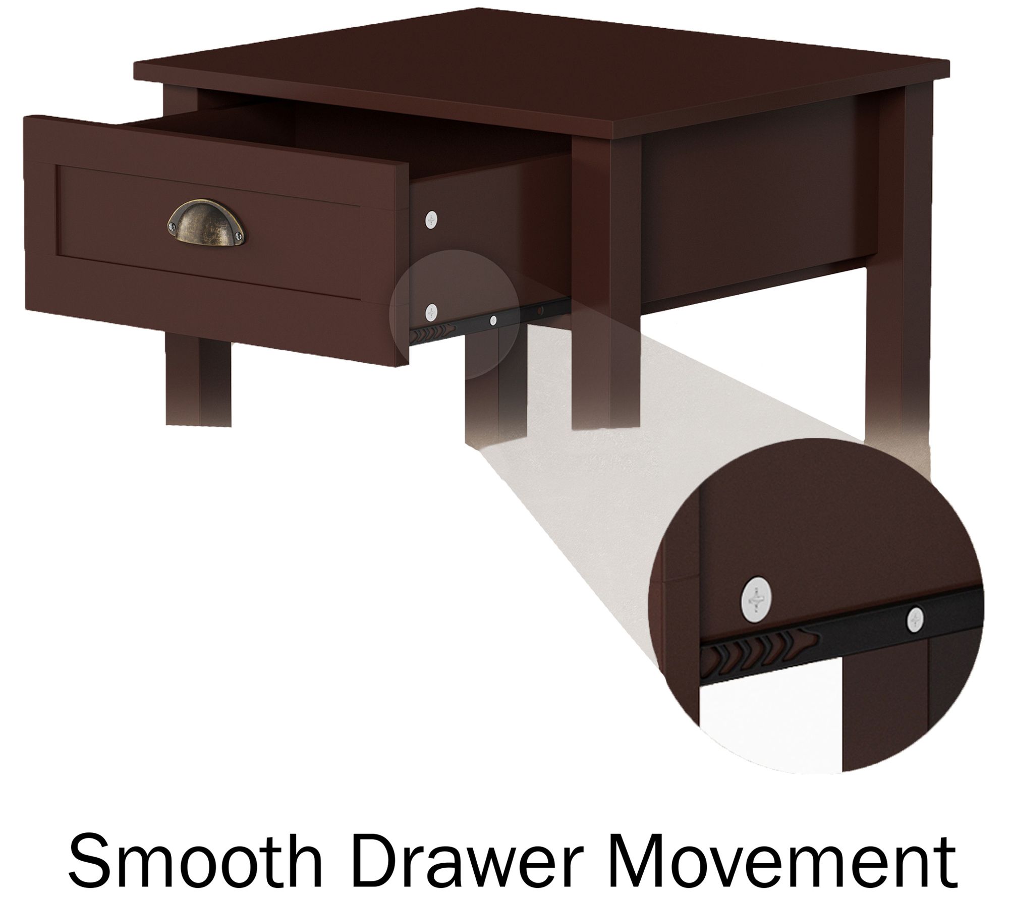 Lavish Home 2 End Tables with Drawer Sofa or Bedside Tables