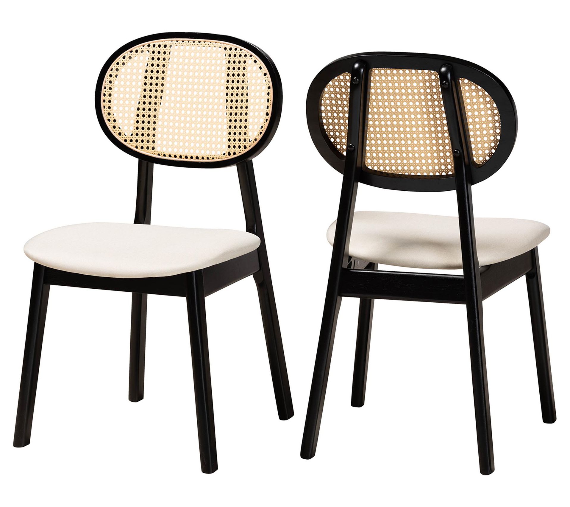 Baxton Studio Darrion Cream Fabric Dining ChairSet of 2