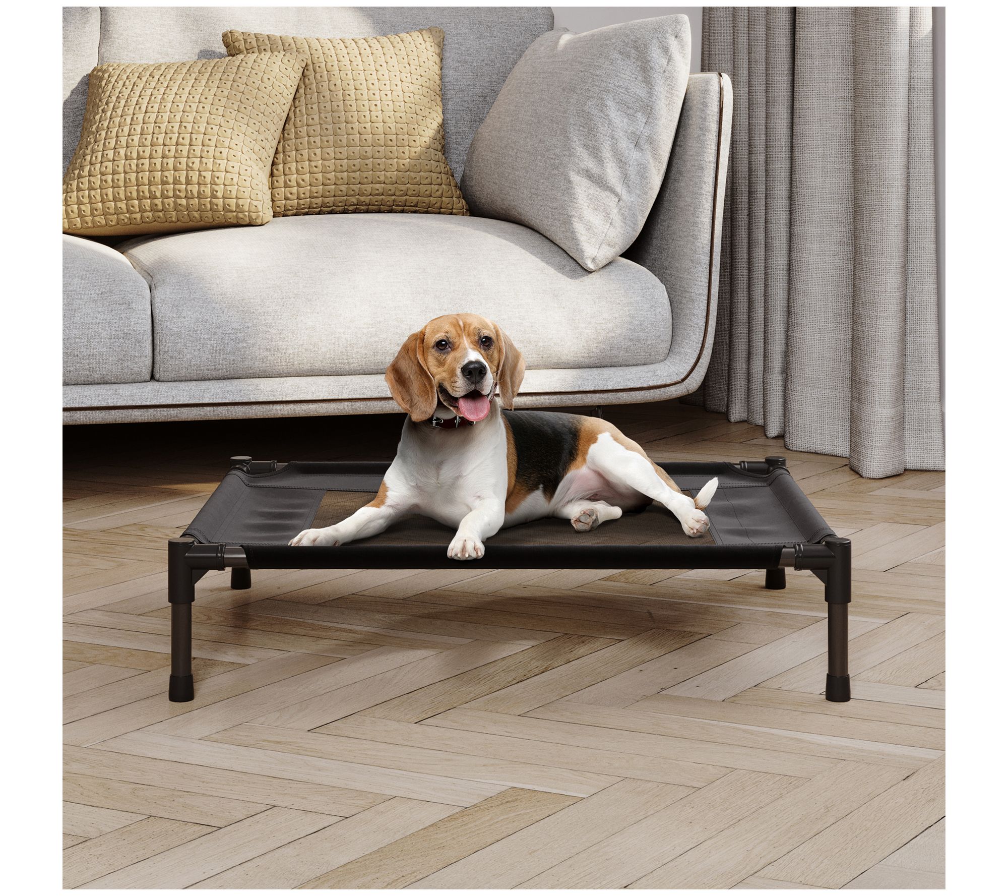 Elevated Dog Be d 30 x 24 Porta ble Pet Bed wit h Non-Slip Feet