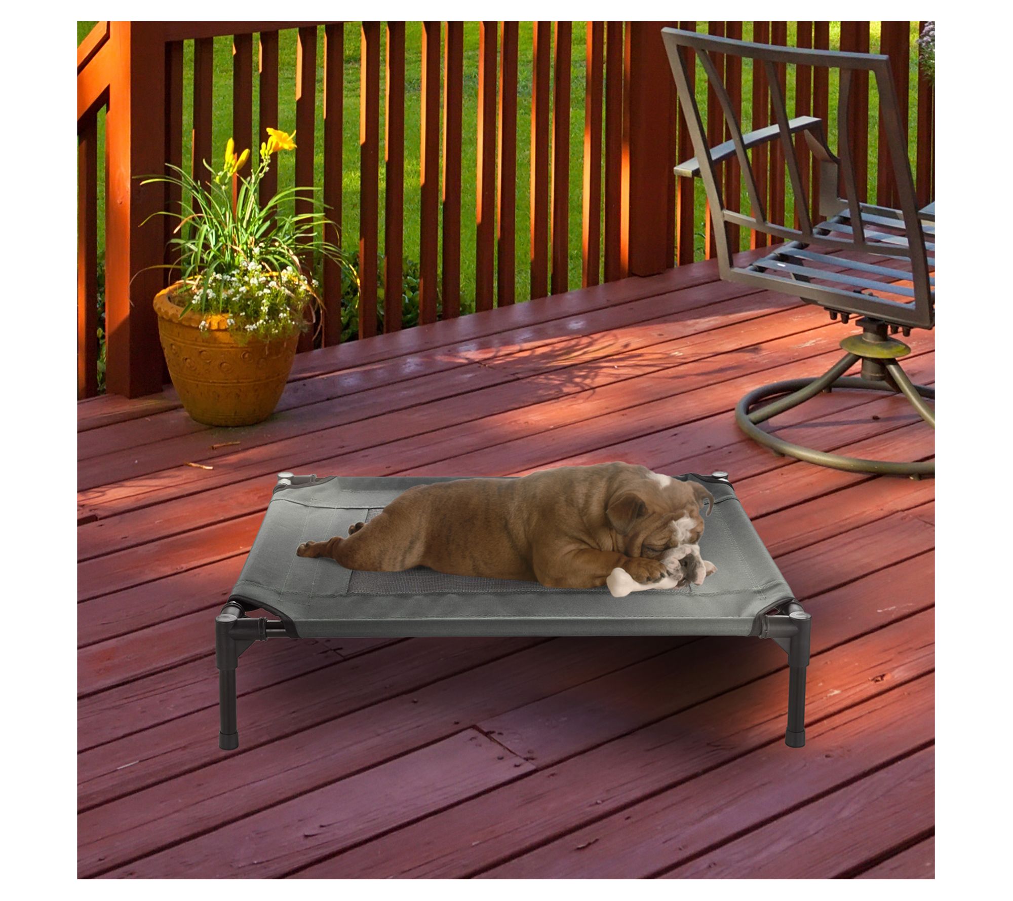Elevated Dog Bed 30 x 24 Portable Pet Bed withn-Slip Feet