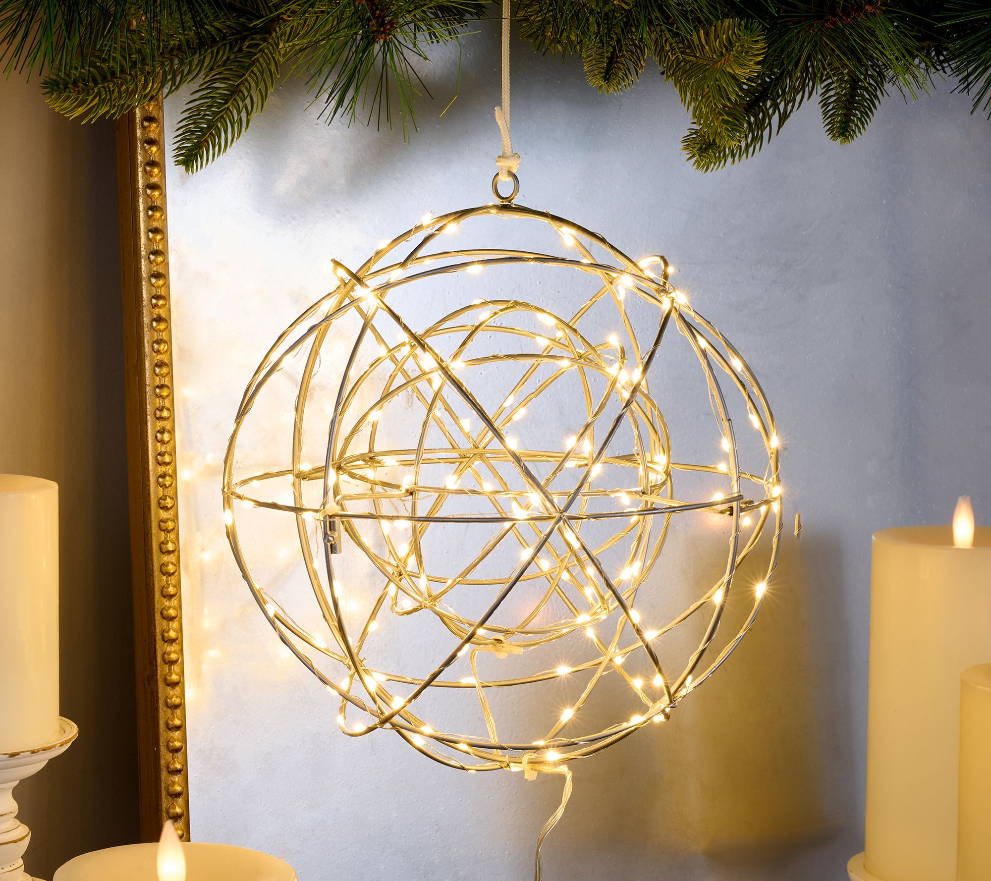 "As Is" 10" Metal Plug-In Sphere by Valerie