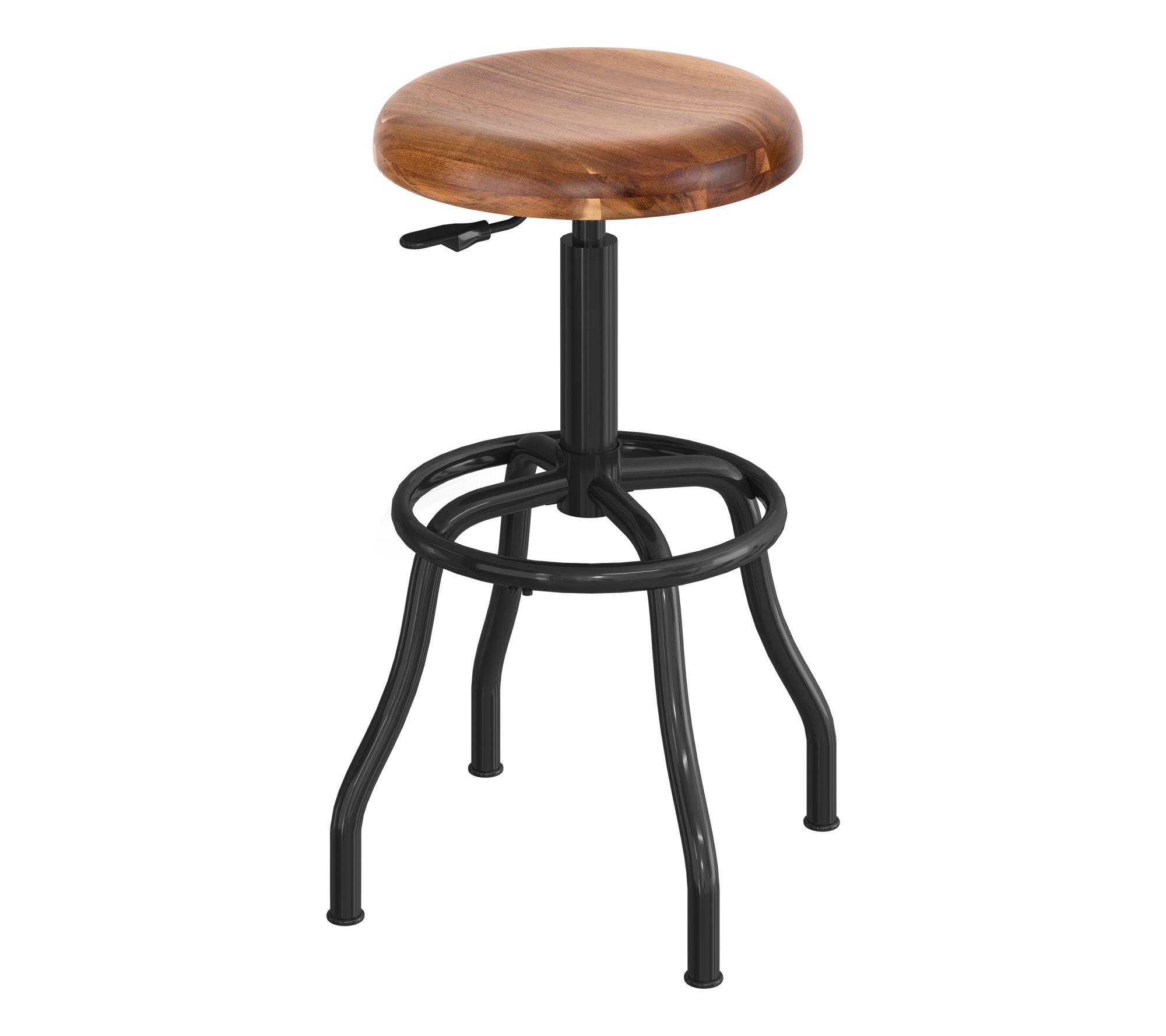 Seville Acacia Wood Seat Pneumatic Height Adjus table Stool