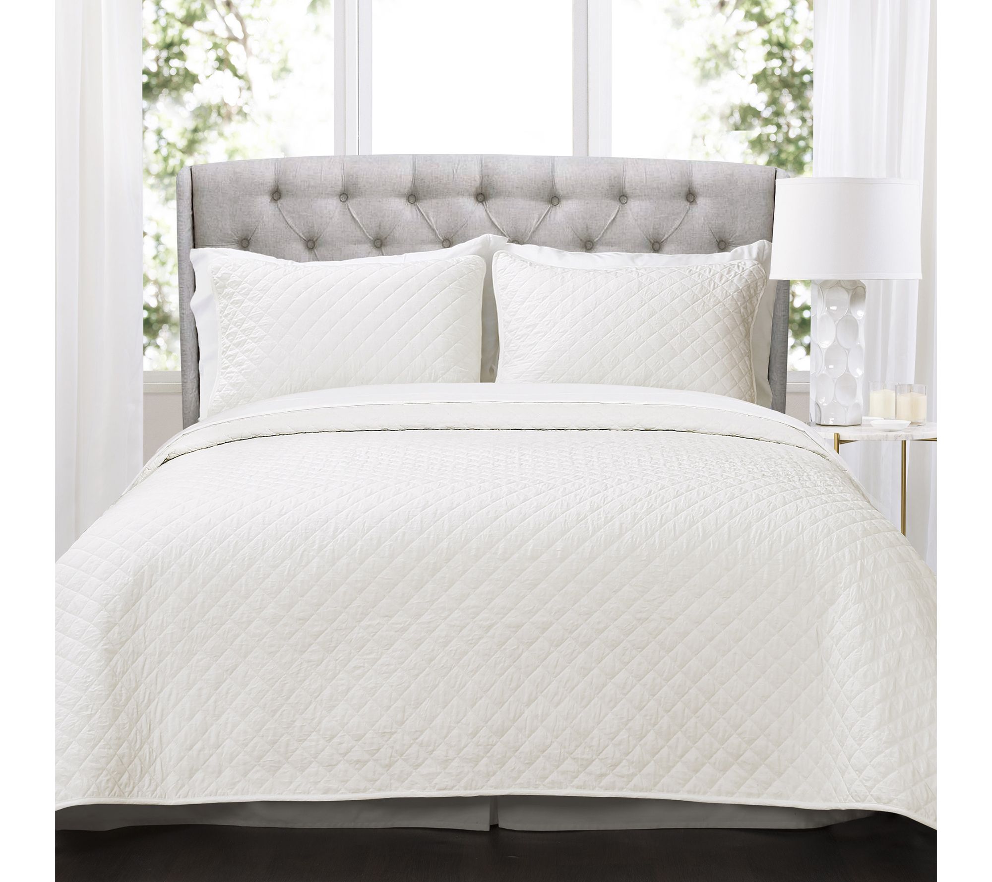 Lush Decor Ava Diamond Quilt 3pc Set CaliforniaKing