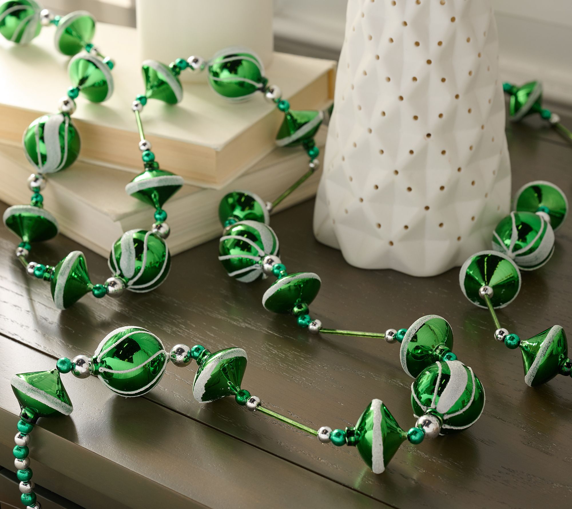 Set of (2) 6' Glass Peppermint Garlands by Valerie